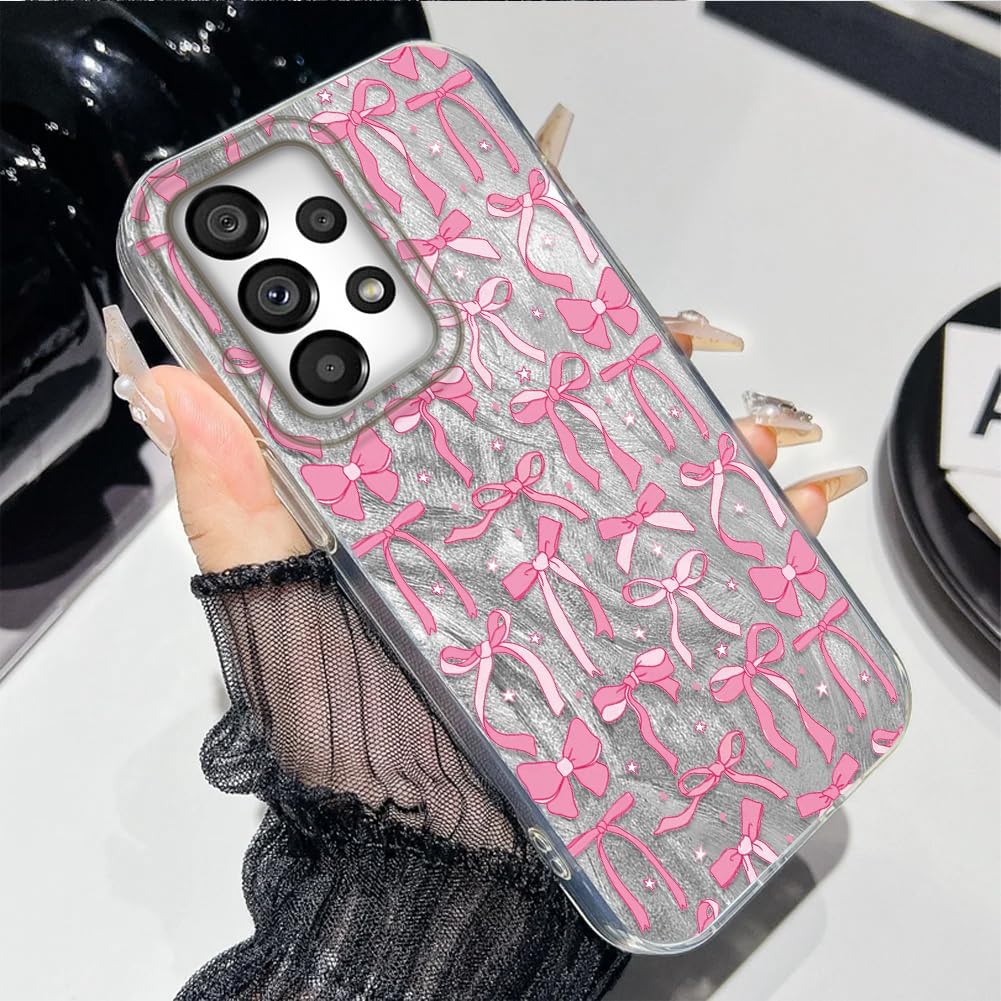 Detalle de Tedyhulle Hülle für Samsung Galaxy A52 5G / A52 4G / A52S 5G – Rosa Cartoon Schleife, Dünn, Stoßfest und Soft TPU