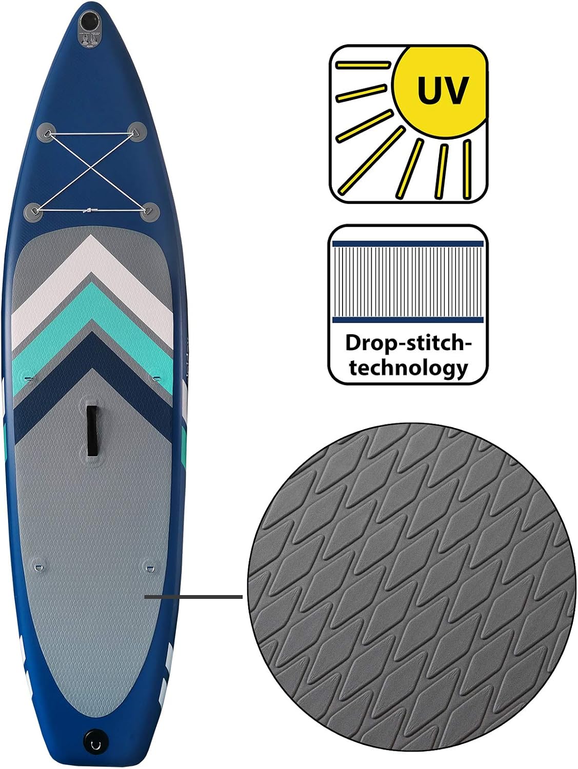 Detalle de ALPIDEX Stand Up Paddle Set SUP 305 x 76 x 15 cm – Komplettset, belastbar bis 150 kg