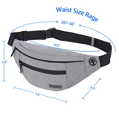 Detalle de MAXTOP Large Bumbag Waist Fanny Pack: Secure, Spacious Run & Travel Belt