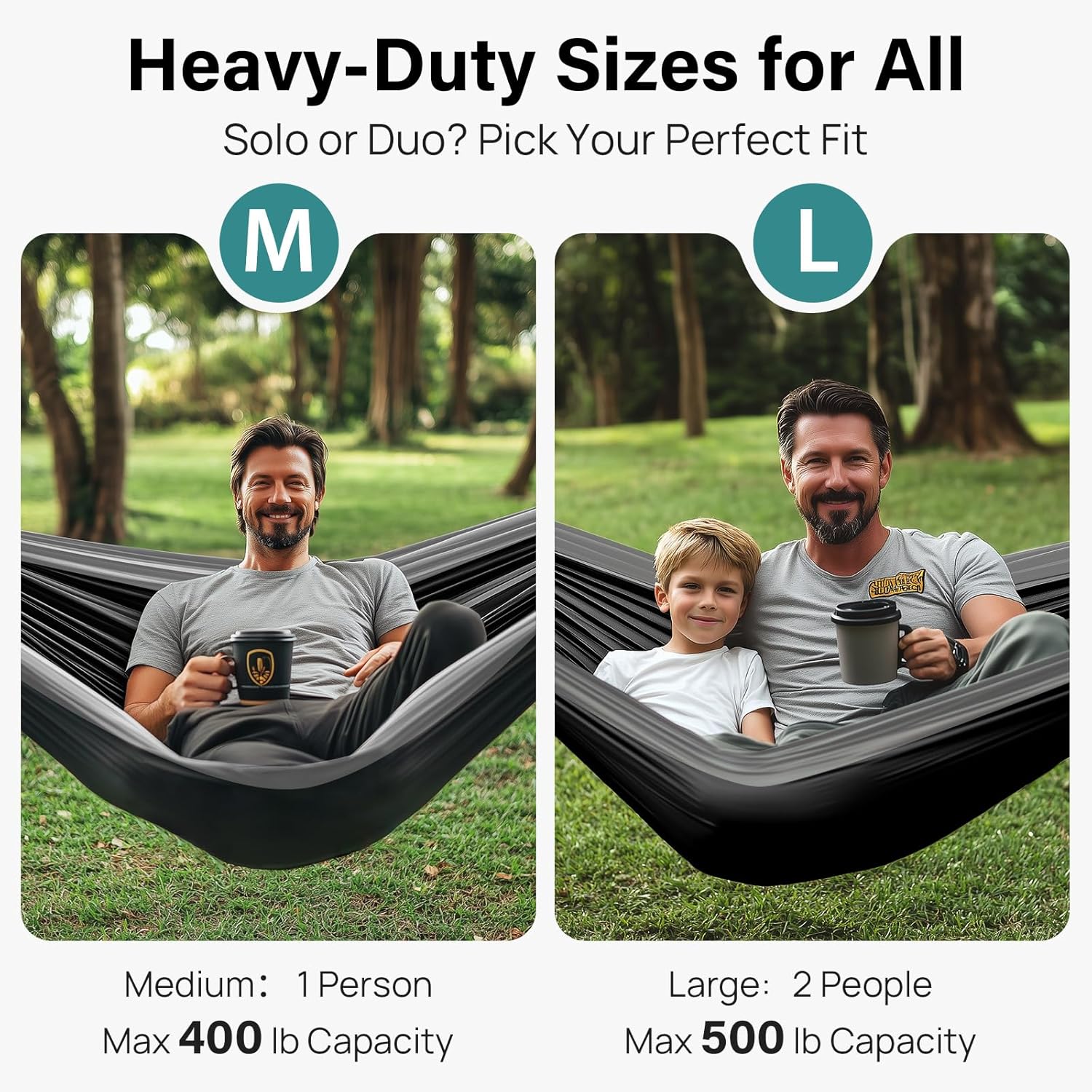Thumbnail 1 de Kootek Camping Hammock with Tree Straps & Attached Carry Bag (Portable Camping Hammock)