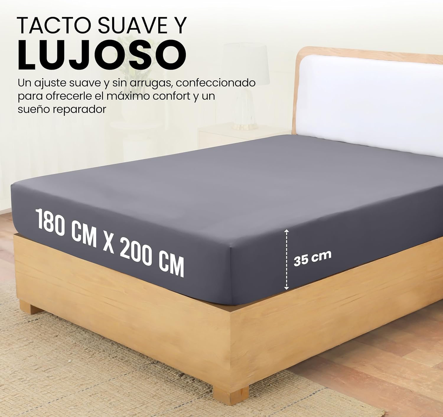 Thumbnail 1 de Utopia Bedding Sabana Bajera 180x200 Gris🌙Microfibra Cepillada