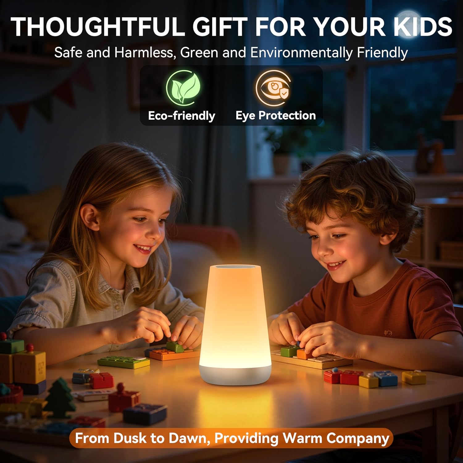 Detalle 2 de Auxmir Night Light: LED Touch Table Lamp with 13 Colours, 5 Brightness Levels and Remote Control
