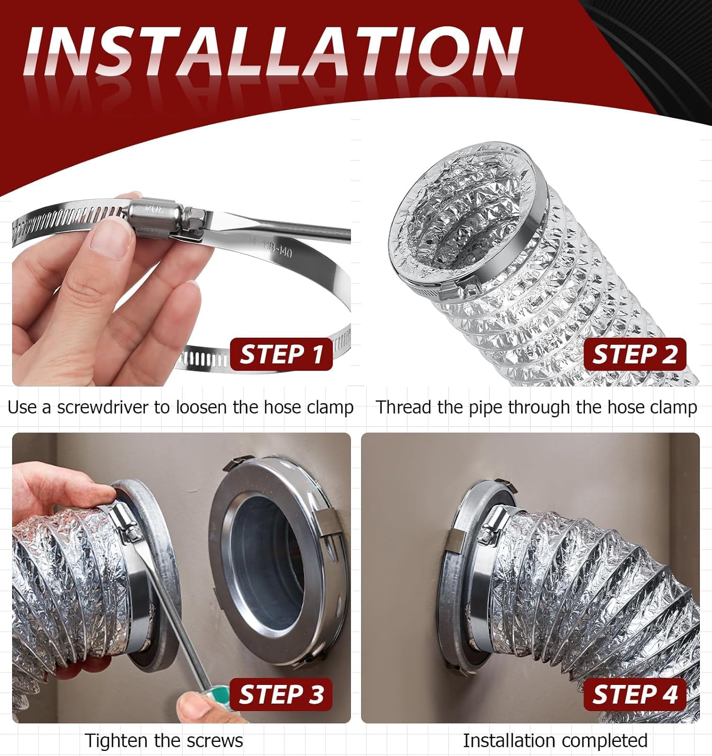 Thumbnail 4 de Bolatus Hose Clips Set (6–51 mm, 22 pcs) – 304 Stainless Steel Adjustable Screw Hose Clamp Assortment