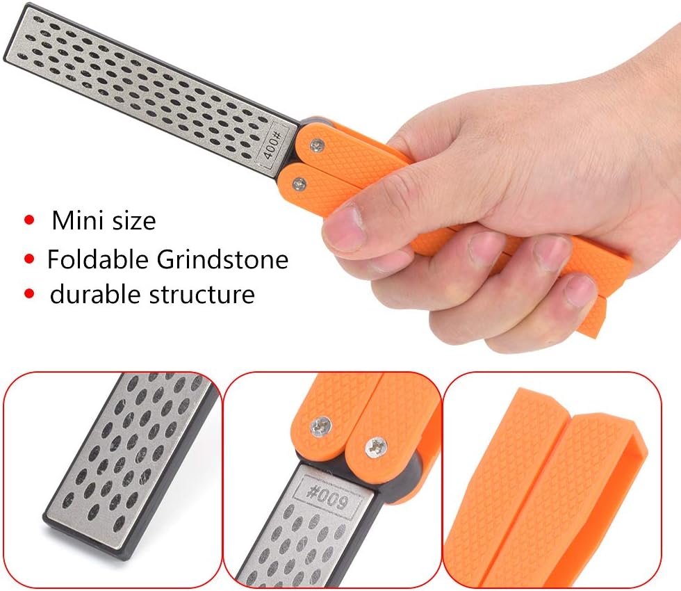 Detalle de TOPINCN Double-Sided Foldable Pocket Sharpener for Knives and Garden Tools