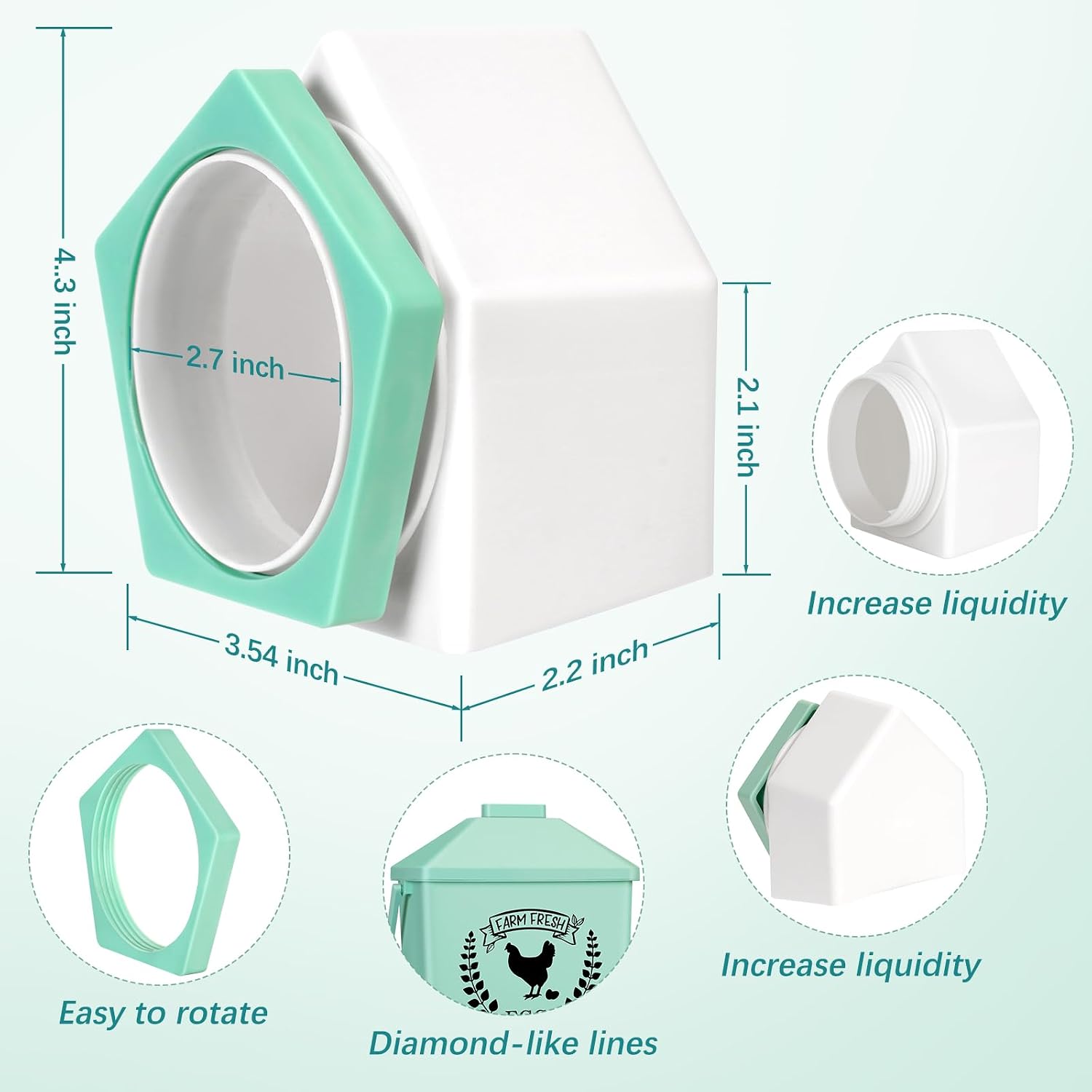 Detalle de TGEYD Hanging Chicken Feeder and Waterer Set, 4.2-Gallon Capacity