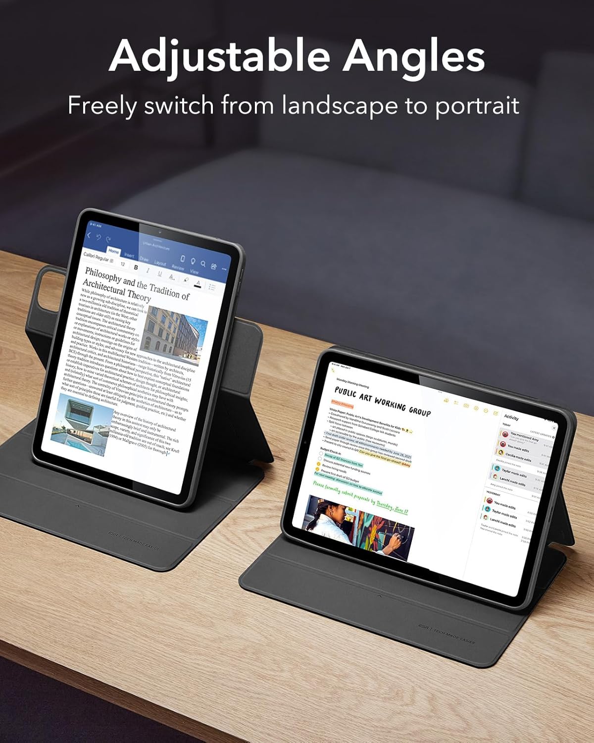 Thumbnail 4 de ESR Magnetische Hülle für iPad Air 11 Zoll (M4/M3/M2, 2026/2025/2024) & iPad Air 10,9 Zoll (5./4. Gen) – Rebound 360 Serie, Schwarz