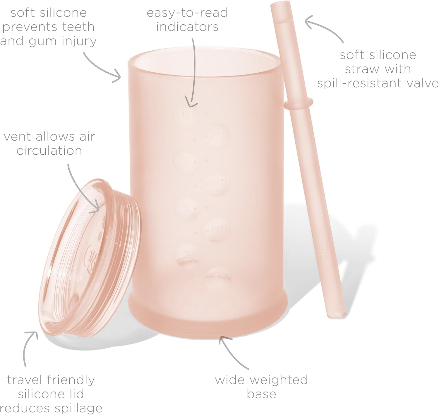 Thumbnail 1 de Olababy 62000 Silicone Straw Sippy Cup, Coral, 9 oz