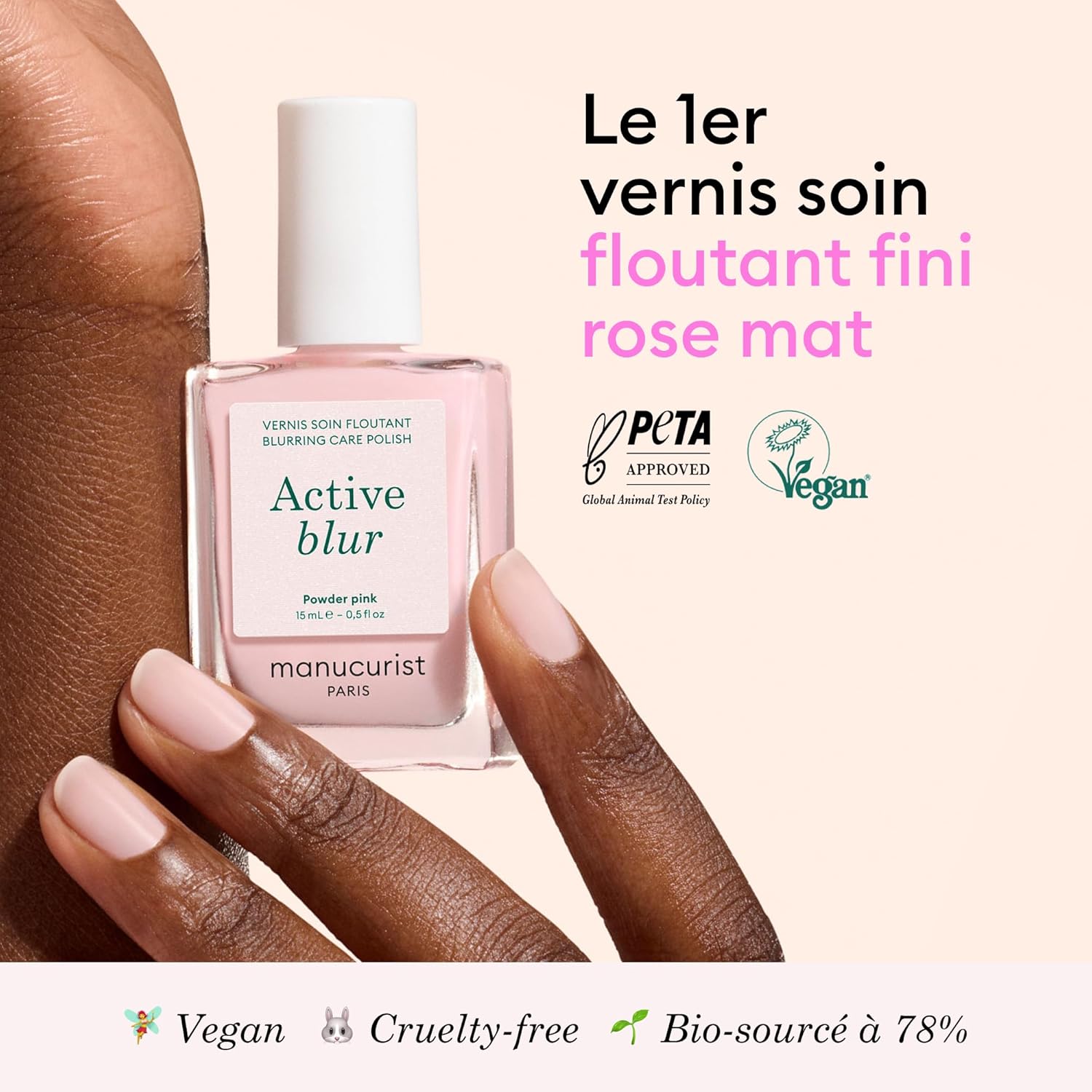 Thumbnail 1 de Manucurist Active Blur – Vernis à Ongles Soin Floutant Rose Poudré Bio-Sourcé, effet velouté et fortifiant