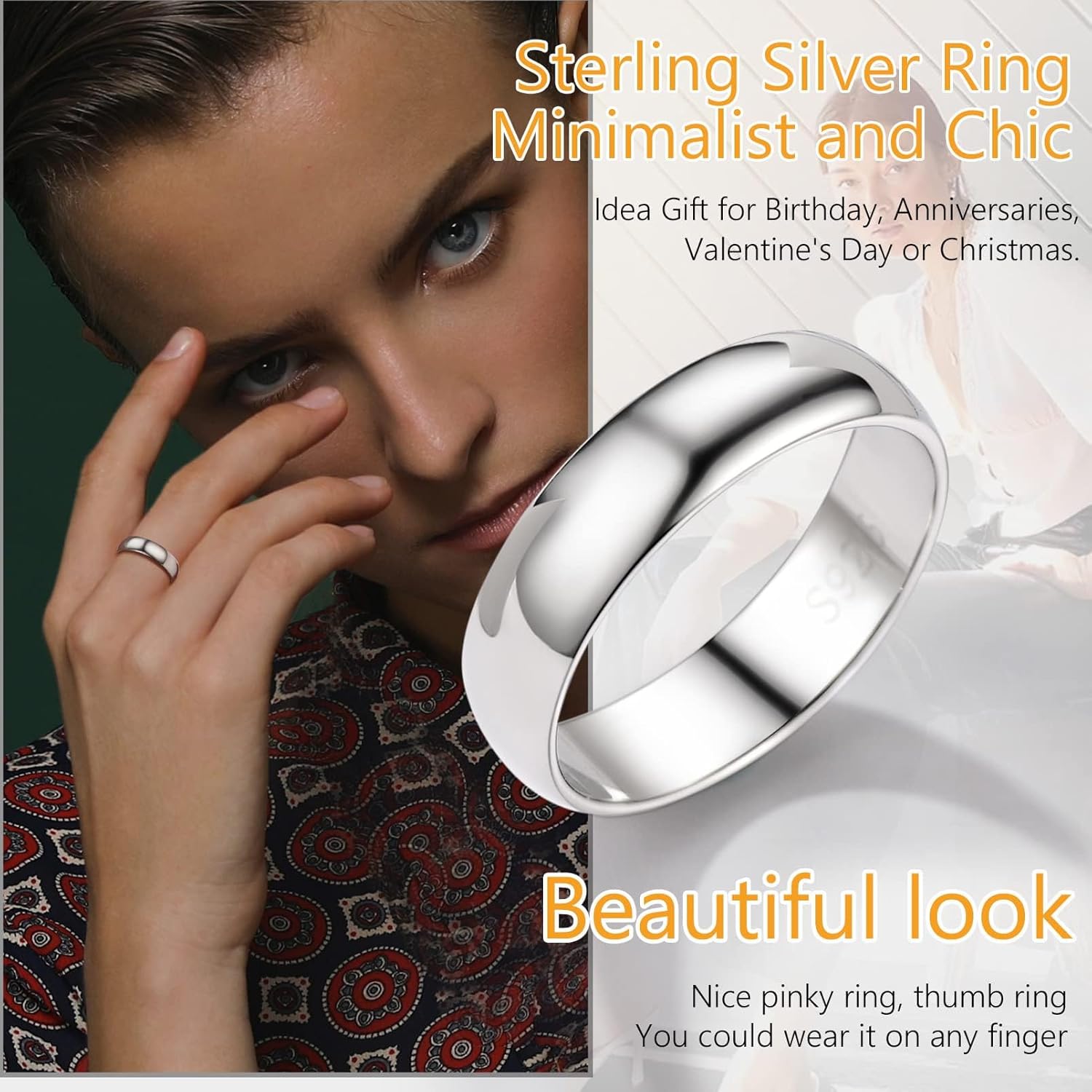 Thumbnail 4 de PROSILVER Bague anneau 5 mm en Argent 925 personnalisable (tailles 47 à 67)
