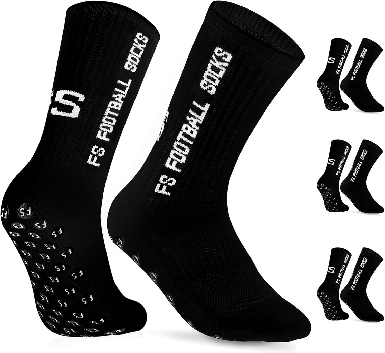 Detalle de Gohanny Fußballsocken 3 Paar rutschfeste Socken