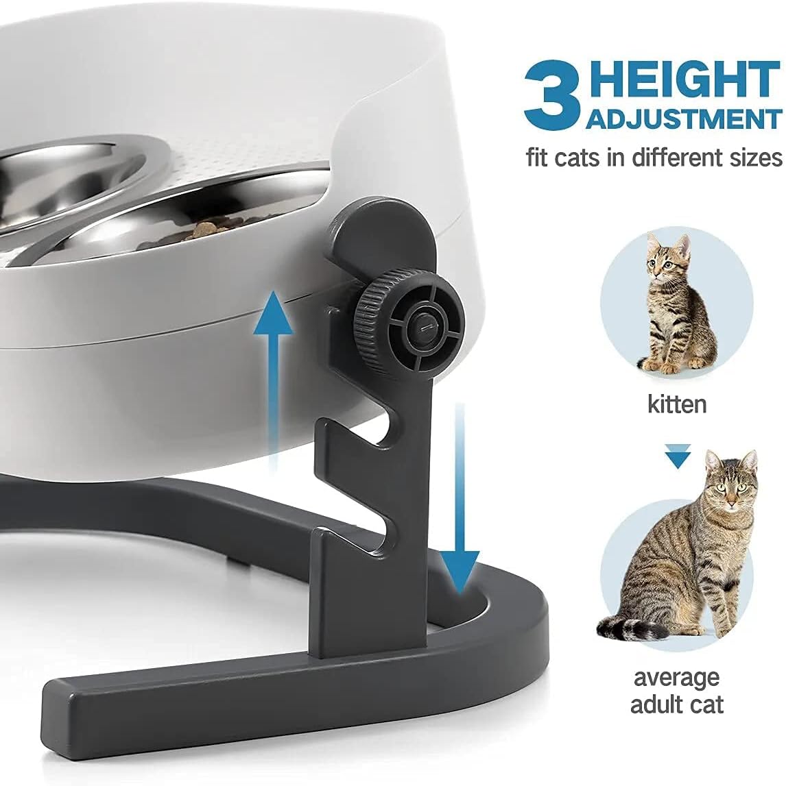 Detalle de ALL FOR PAWS raised cat bowl 3 heights