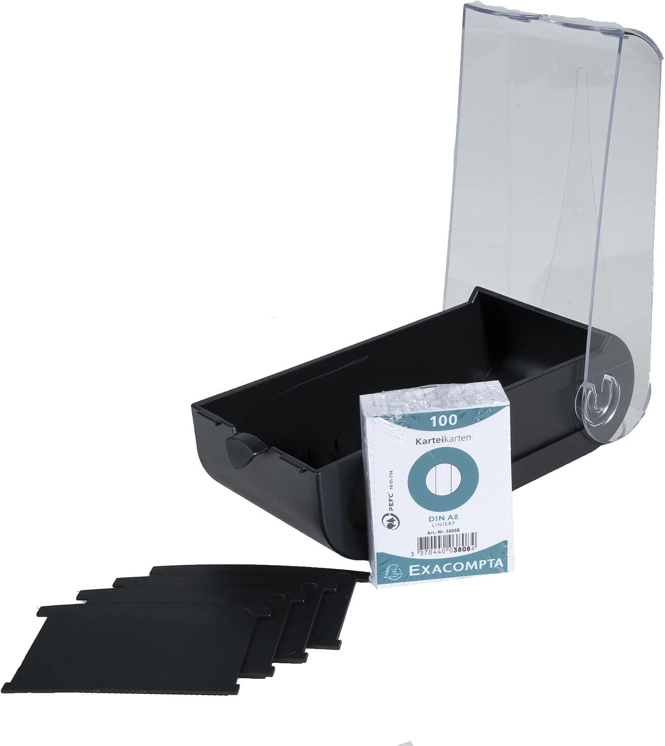 Detalle 2 de Exacompta BunnyBox A8 Learning Box (Réf. 5331423D) – 650 cartes A8, noir/cristal