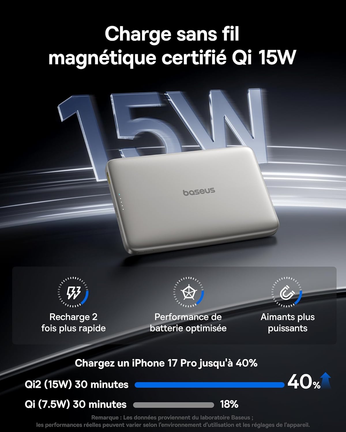 Thumbnail 2 de Baseus Picogo Powerbank 10000mAh Qi2 MagSafe – Ultra-fin, Charge rapide et Magnétique