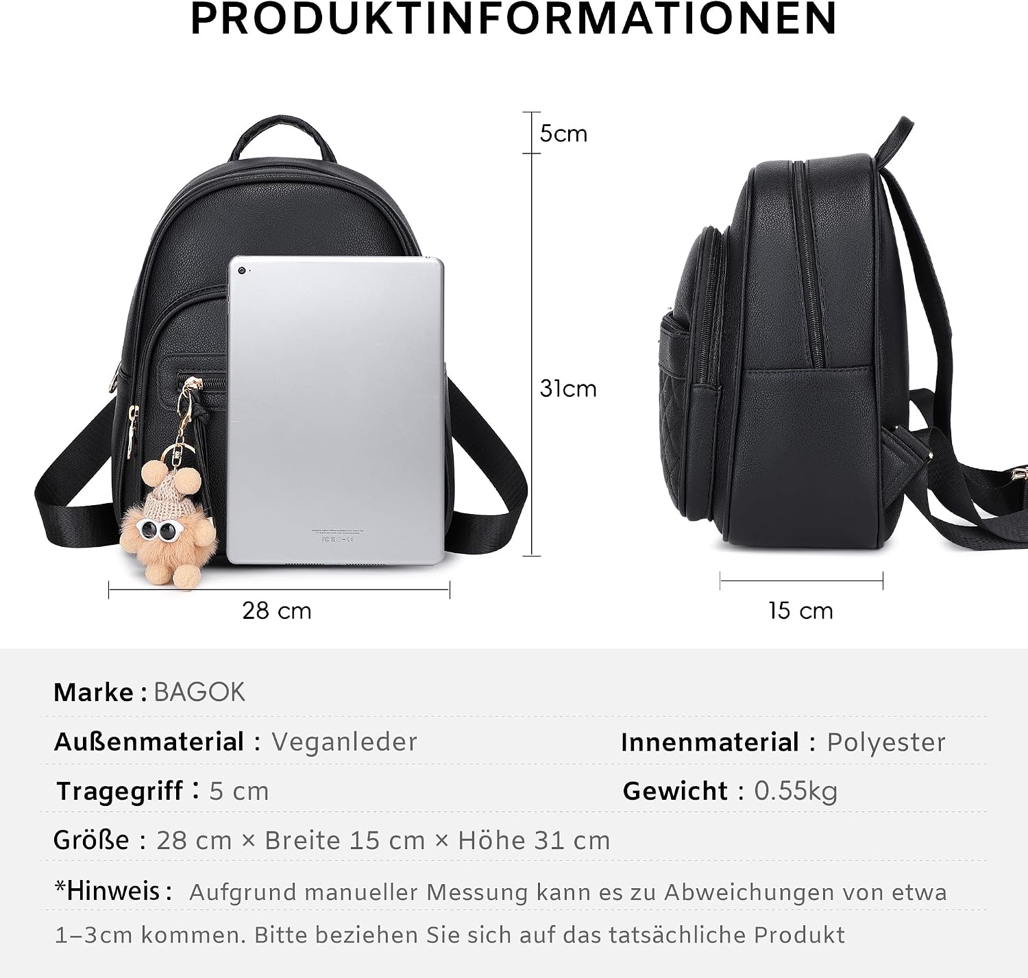Detalle de BAGOK Mini-Rucksack Damen 28 x 15 x 31 cm
