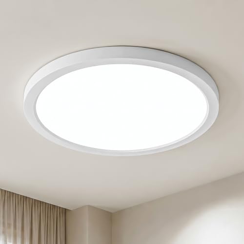 Detalle de LQWELL LED Deckenleuchte Ultra Dünn Weiß 30 cm, 23 W, 6000 K