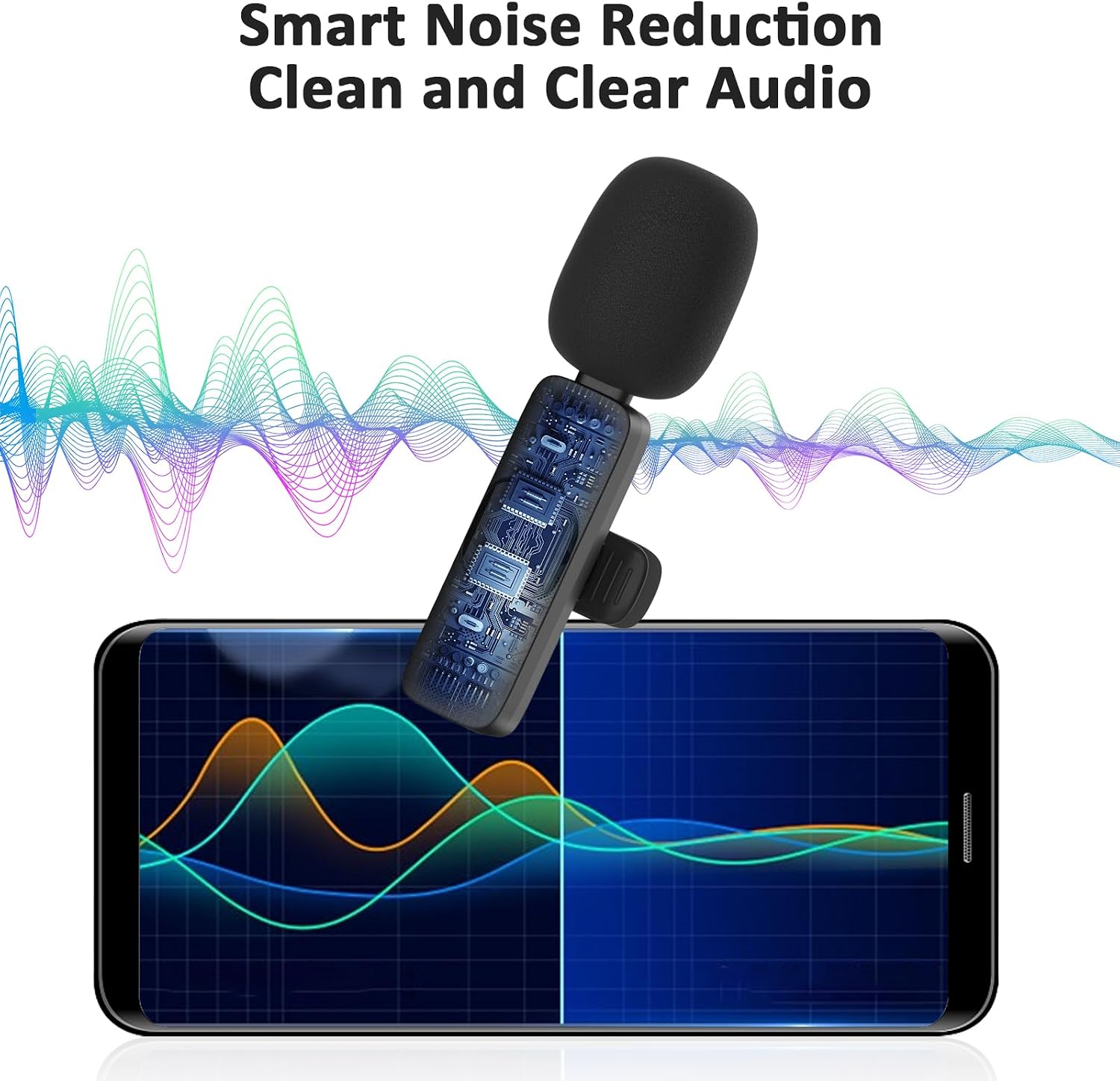 Detalle de MAYBESTA WM350 Wireless Lavalier Microphone for Lightning iPhones, Two Mics