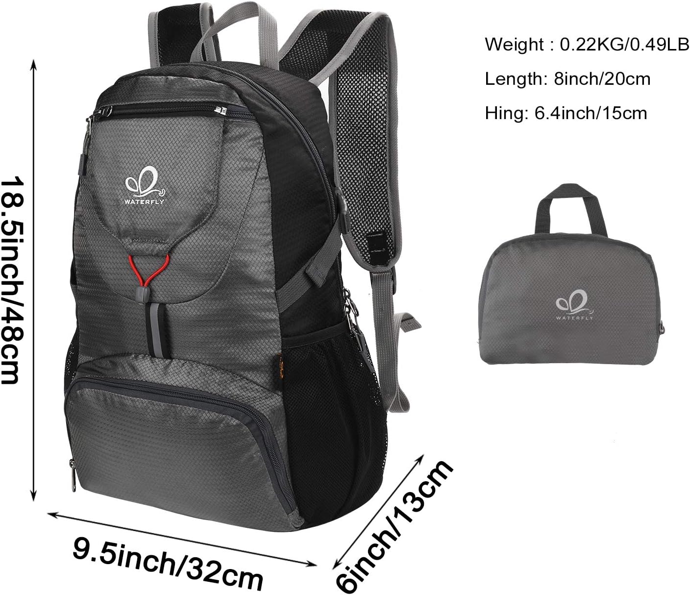Detalle 2 de WATERFLY Ultraleicht 20L faltbarer Rucksack