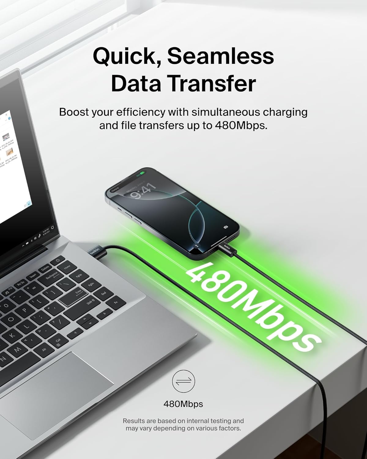 Thumbnail 5 de Belkin USB-C Cable 2-Pack 5ft Braided
