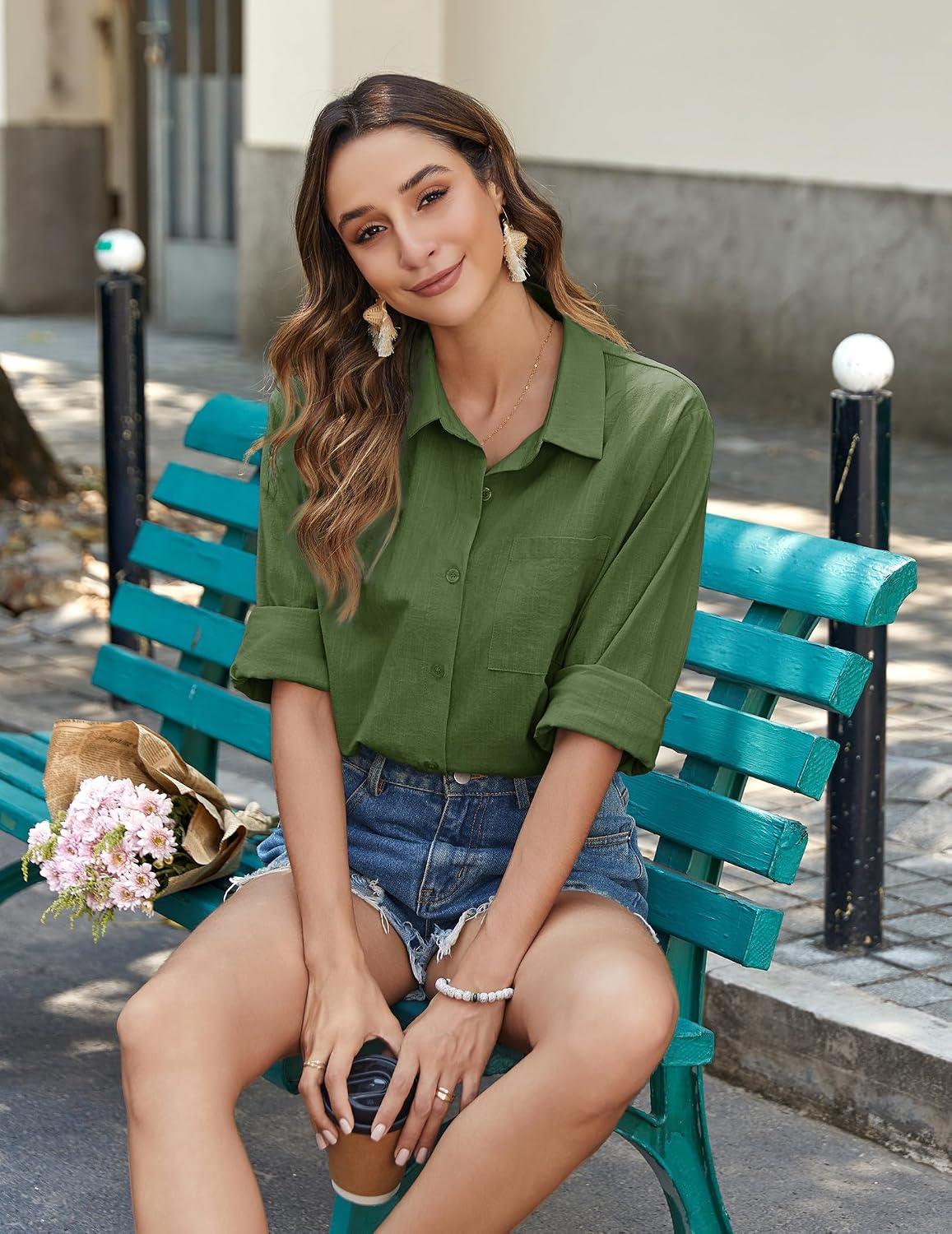 Thumbnail 6 de Zeagoo Women's Cotton Button-Down Shirt