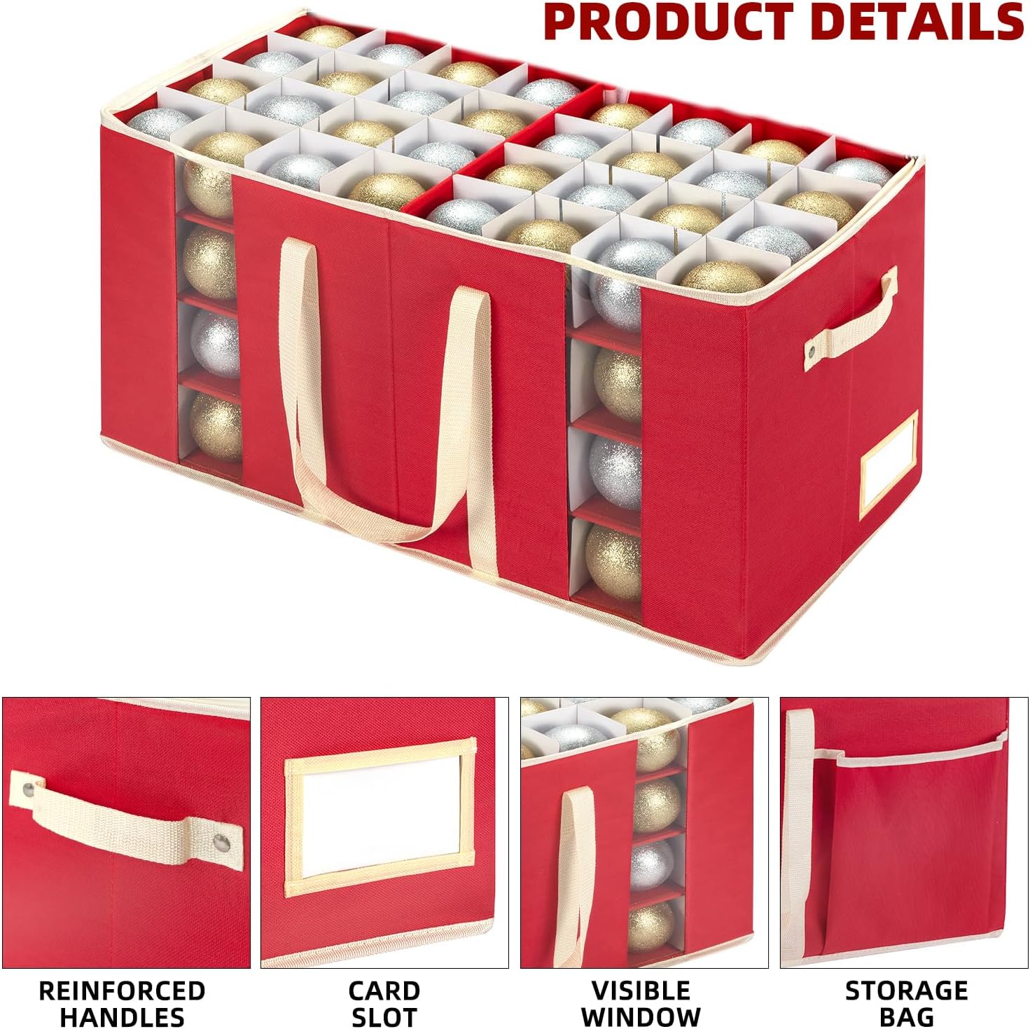 Thumbnail 5 de inin Christmas Ornament Storage Box 128-count