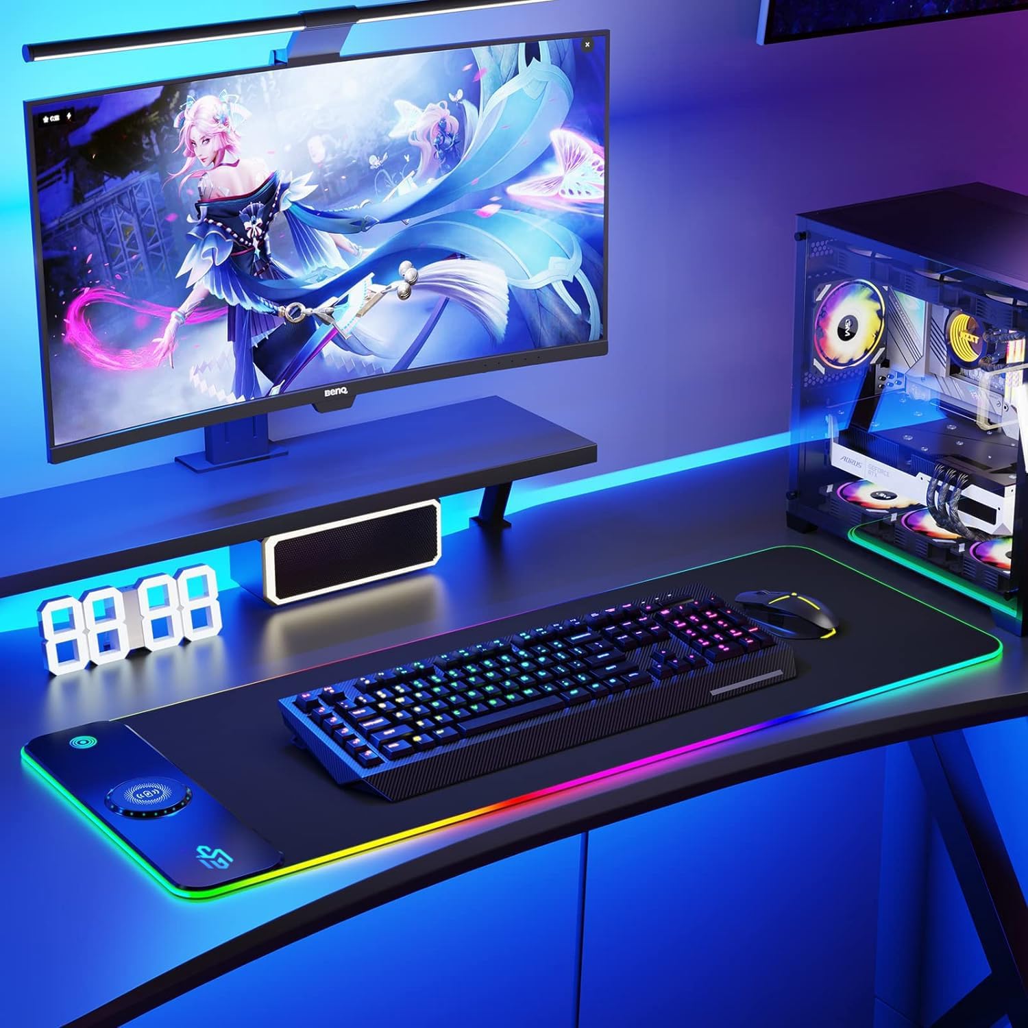 Thumbnail 6 de RGB Gaming Mauspad 15W Qi mit LED
