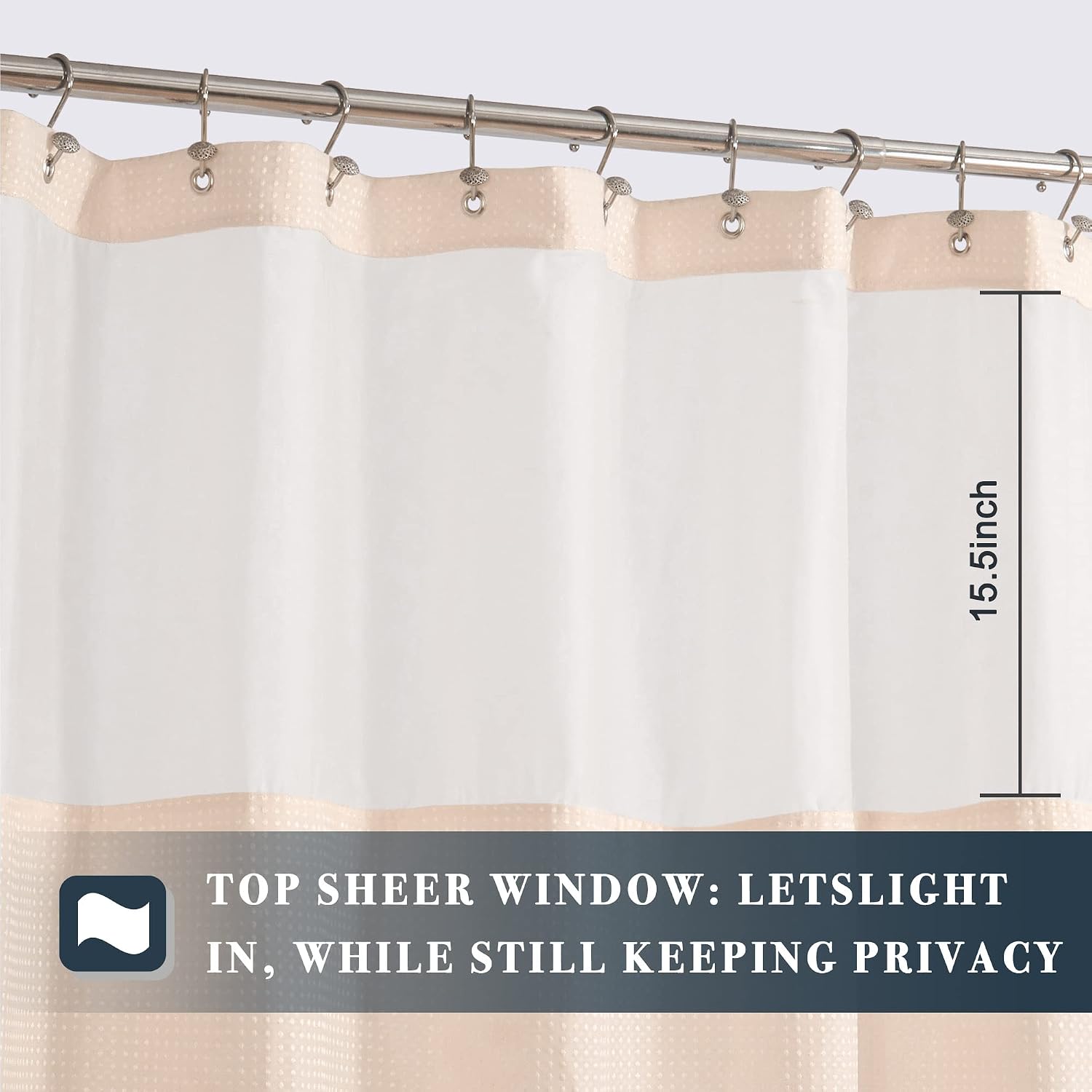 Detalle de N&Y HOME Waffle Weave Shower Curtain 71x72