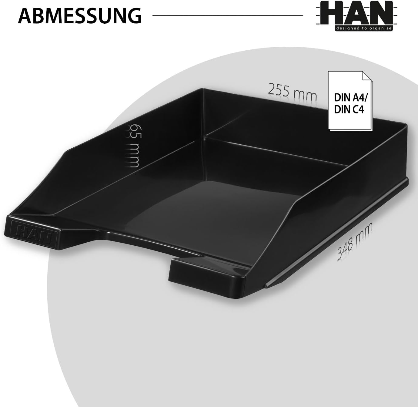 Thumbnail 1 de HAN Briefablage KLASSIK – 10 Stück, elegant stapelbar bis DIN A4/C4, schwarz