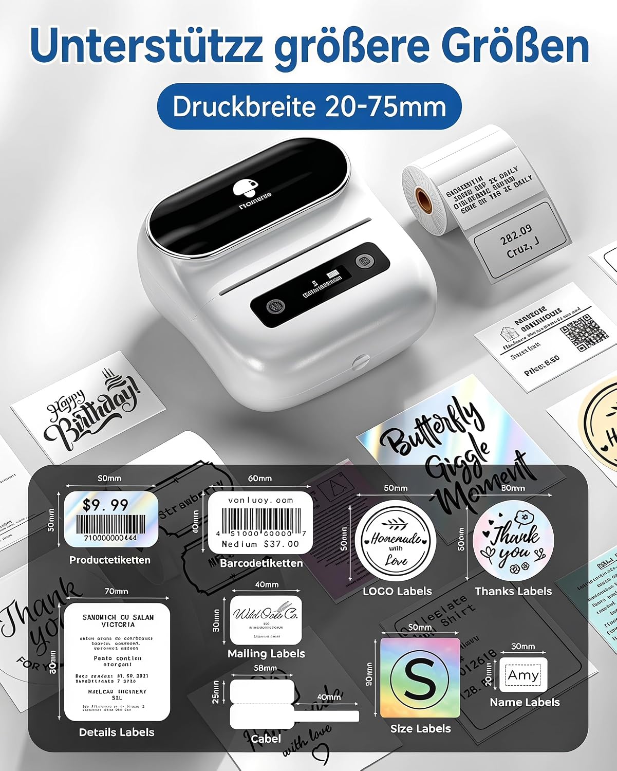Detalle 2 de Phomemo M220 Etikettendrucker Bluetooth 20–75 mm