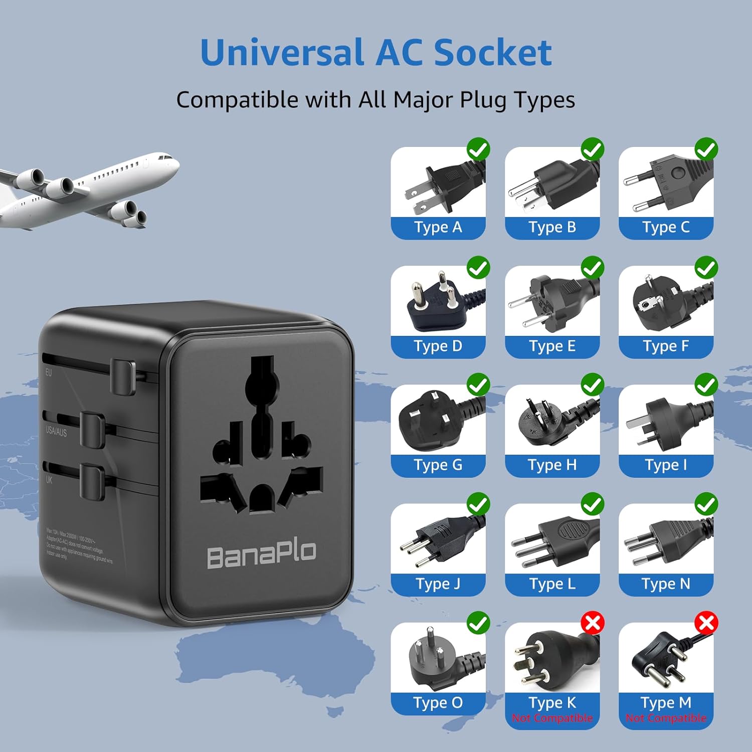 Thumbnail 2 de Universal Travel Adapter 28W with 3 USB‑C