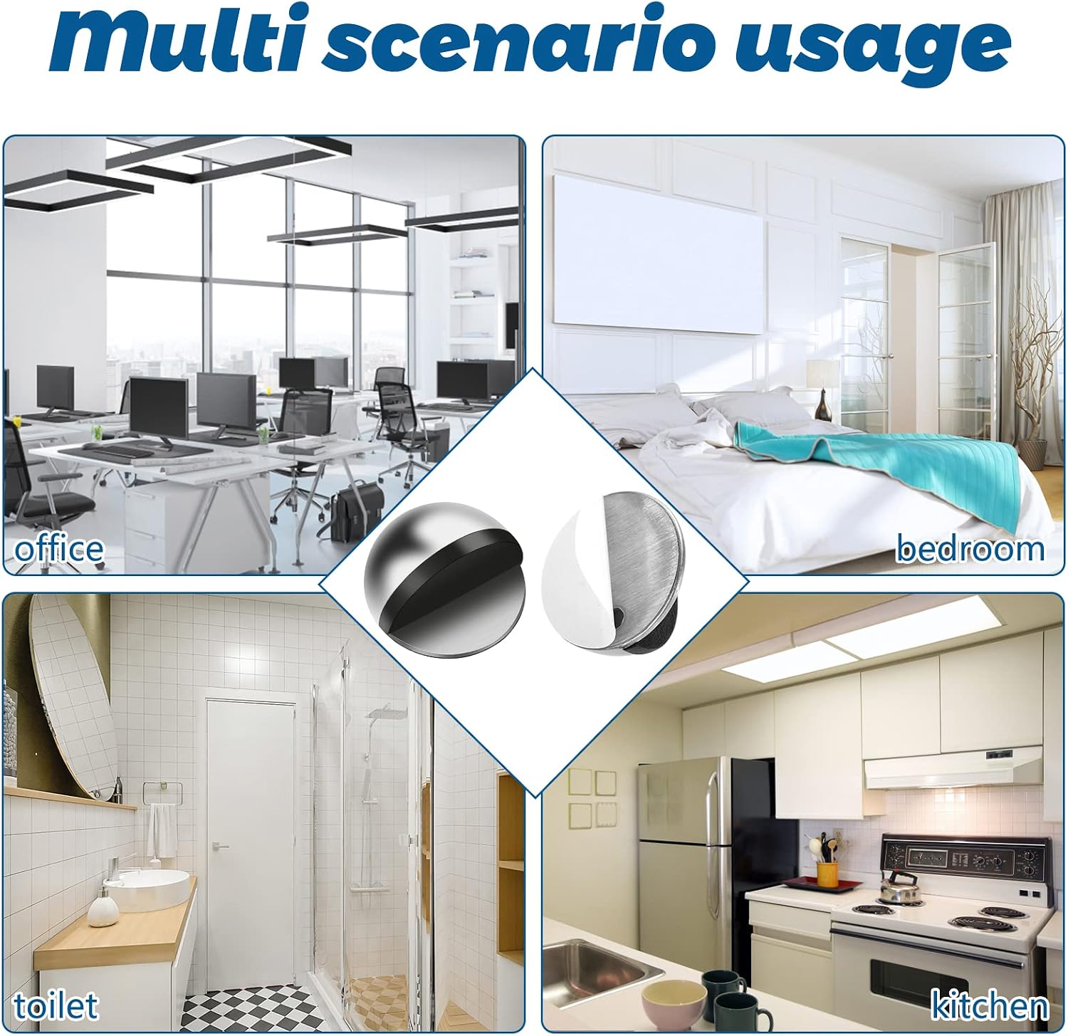 Thumbnail 5 de HuaJiao 4Pcs Self Adhesive Door Stoppers 4.5 cm