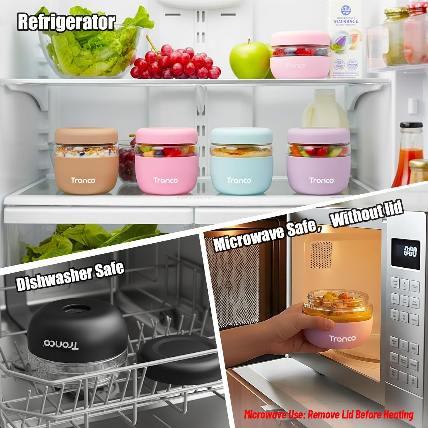 Detalle 2 de Tronco 24 oz glass meal prep containers