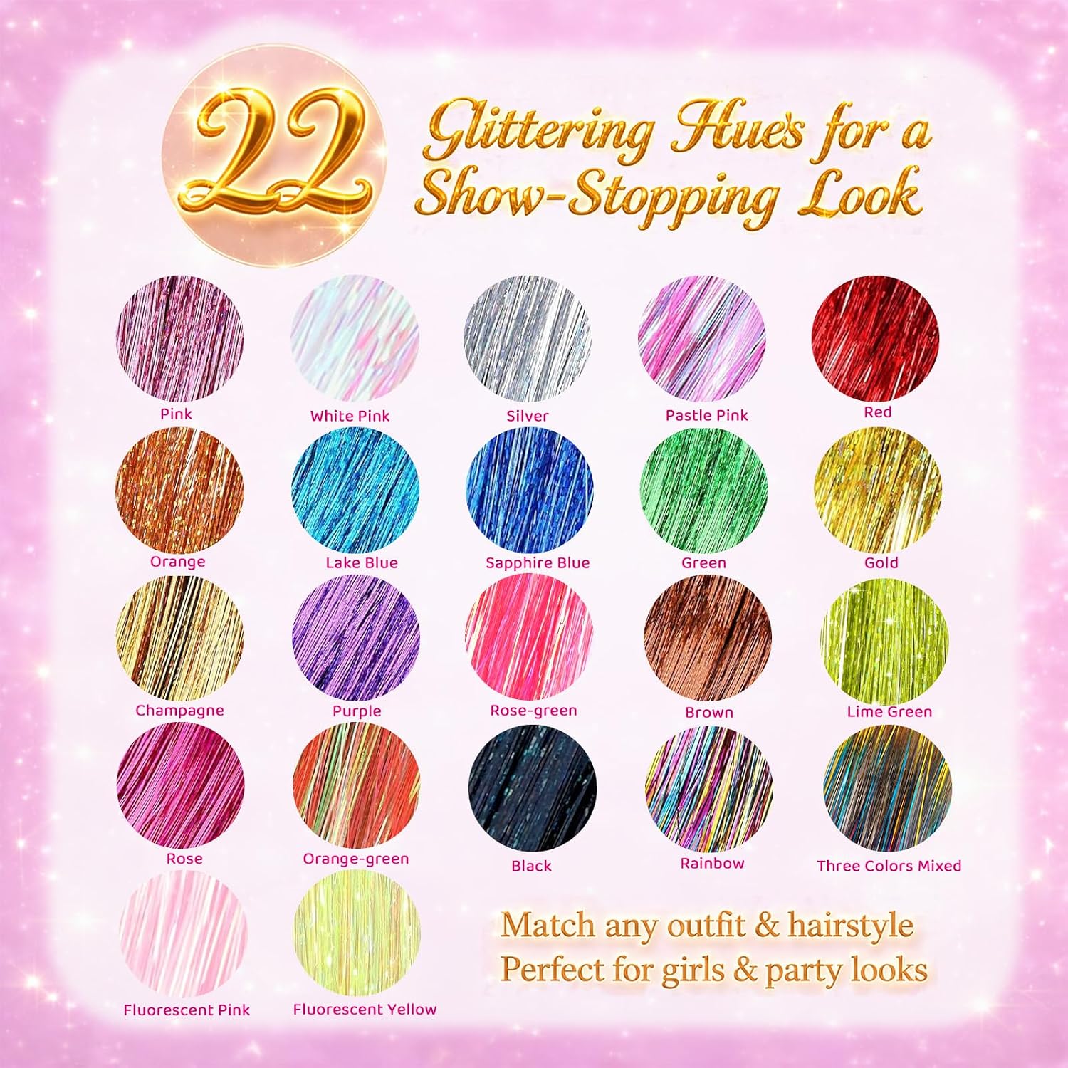 Thumbnail 5 de Hair Tinsel 22-Color Fairy Hair Kit with 8800 Strands and Tools