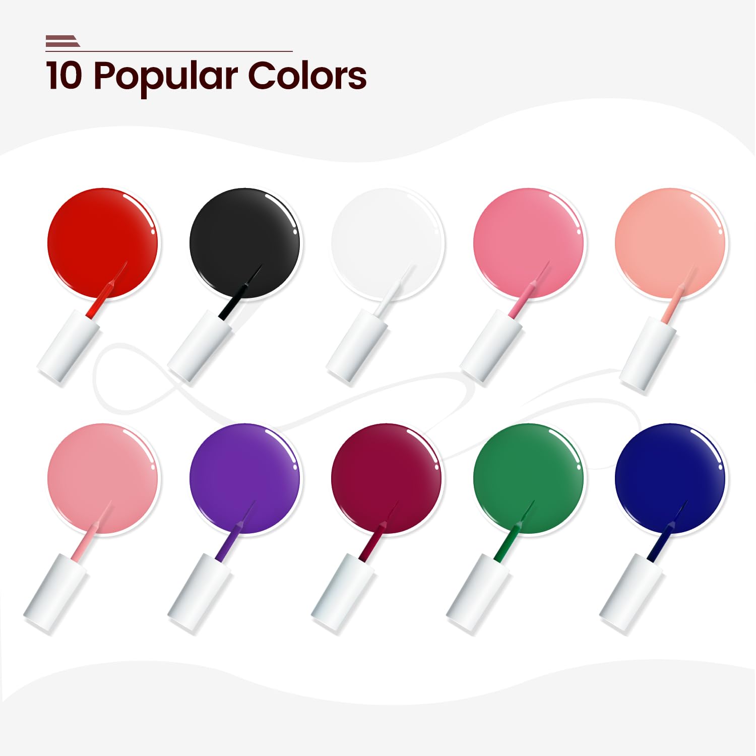 Thumbnail 2 de JODSONE 10pcs Nail Art Gel Liner Set with Thin 3D Effect Detail Pens
