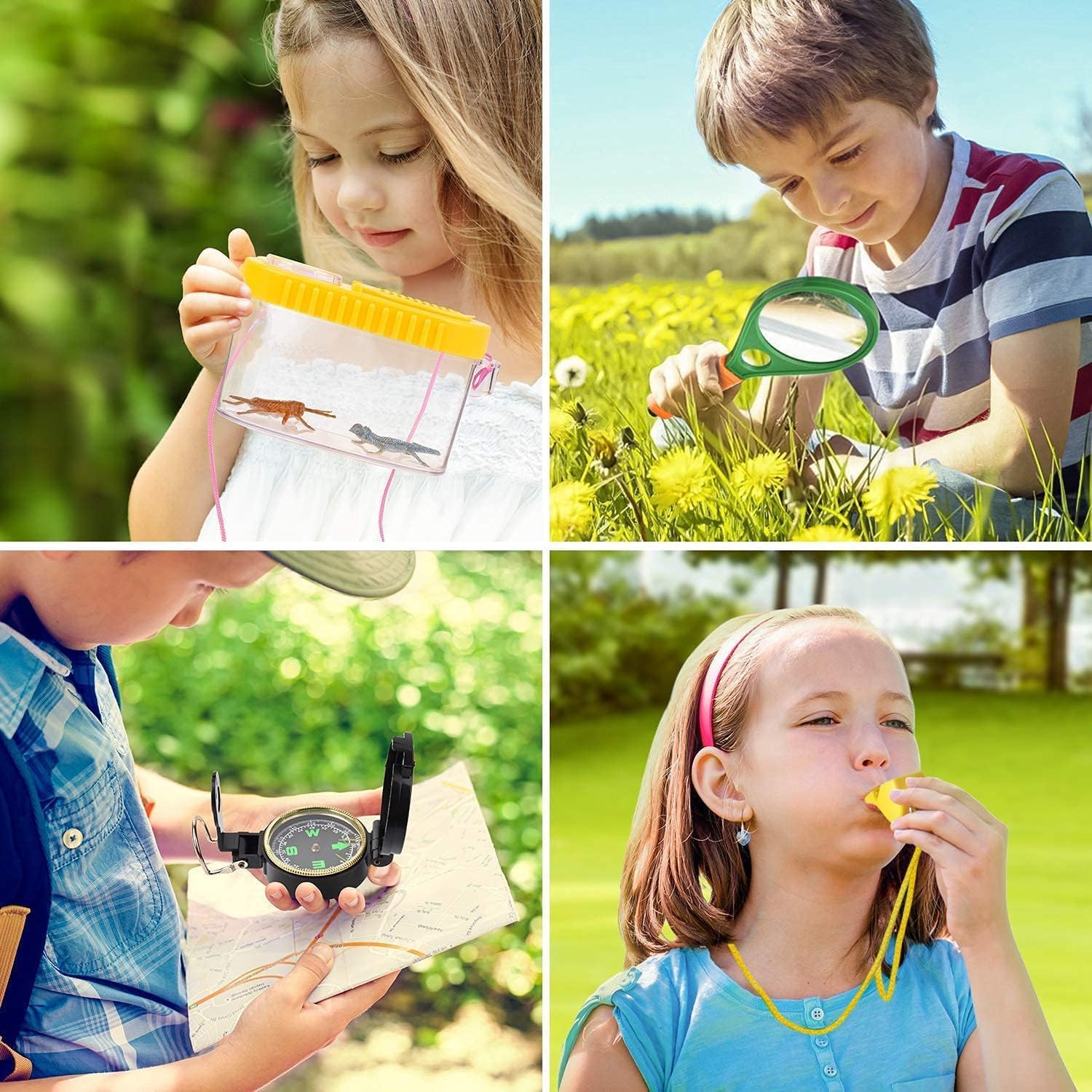 Detalle de Ensemble Explorateur Extérieur – Jumelles 4x30 et Kit de Découverte pour Enfants (22 Pièces)