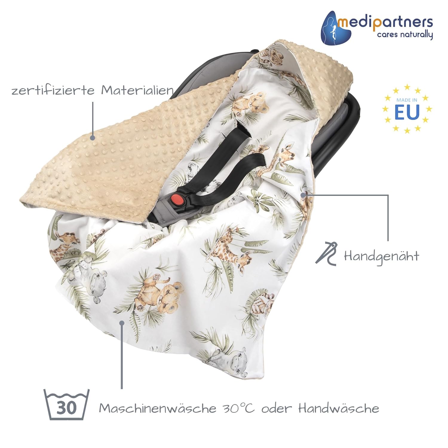 Thumbnail 2 de Medi Partners Einschlagdecke 85×85 cm Babydecke