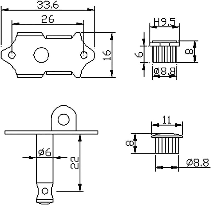 Detalle de Golden Gate F-2215 Vintage Acoustic Guitar Tuners, Nickel 3+3 Open-Gear