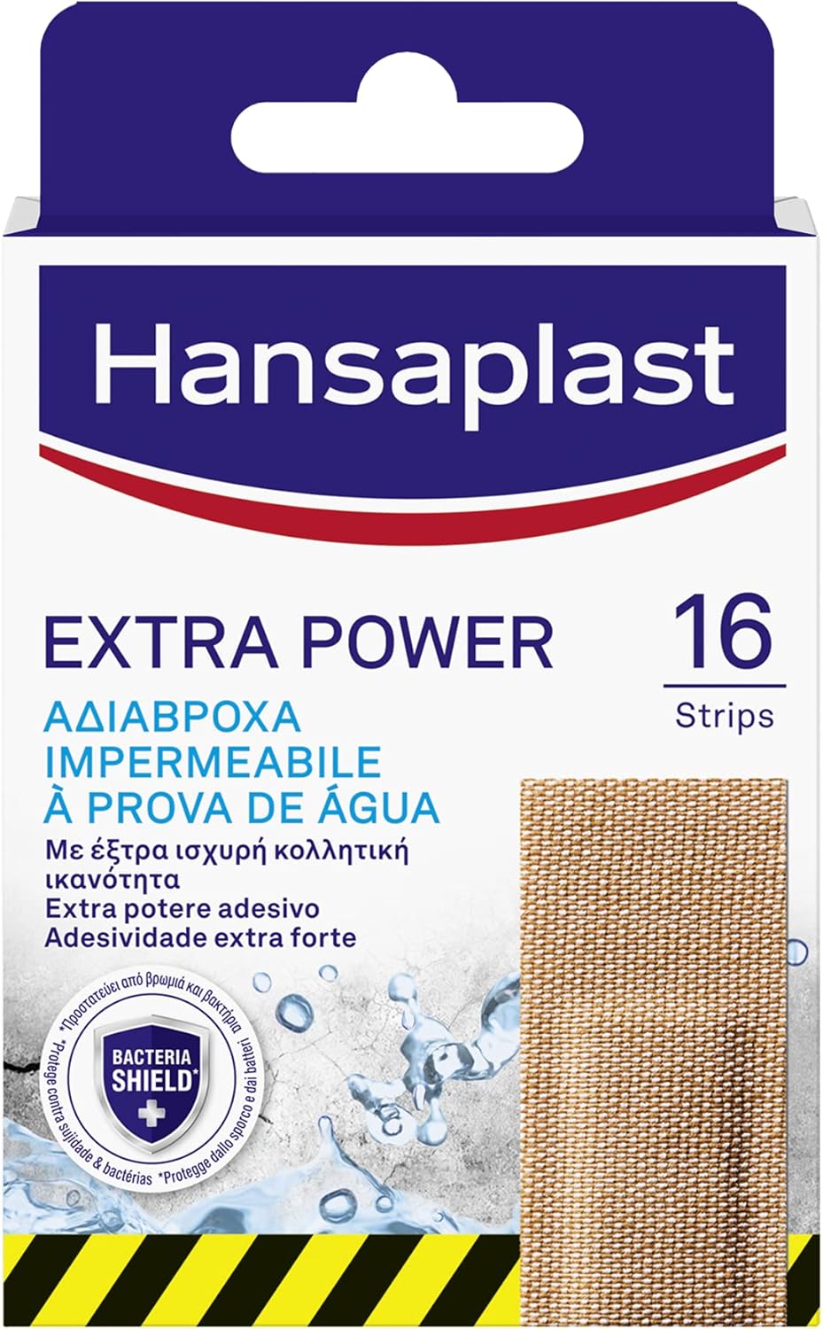 Hansaplast Pansements Extra Power – 16 pièces, adhésif renforcé