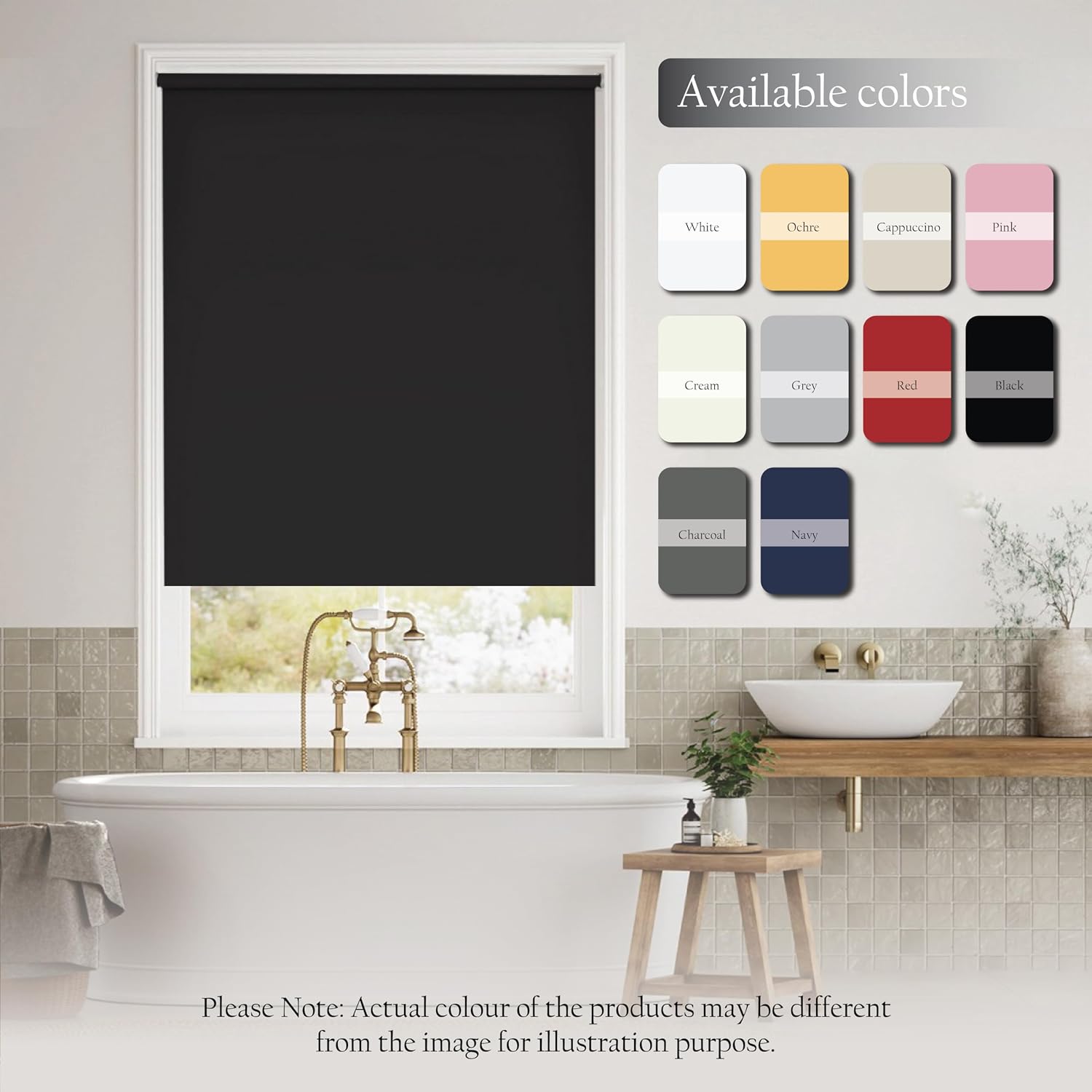 Thumbnail 2 de Apex Furnishings Blackout Roller Blinds 90x165 cm