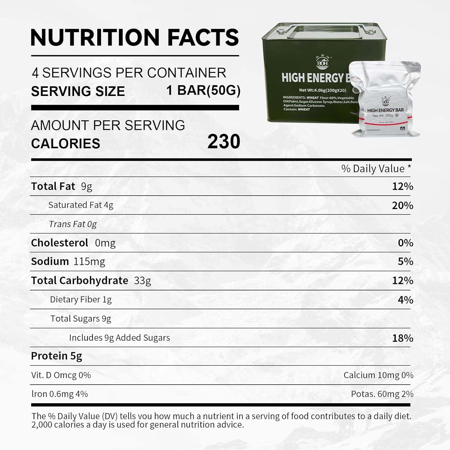 Detalle 2 de Notfall Fertigmahlzeit Notfallration 18400 kcal