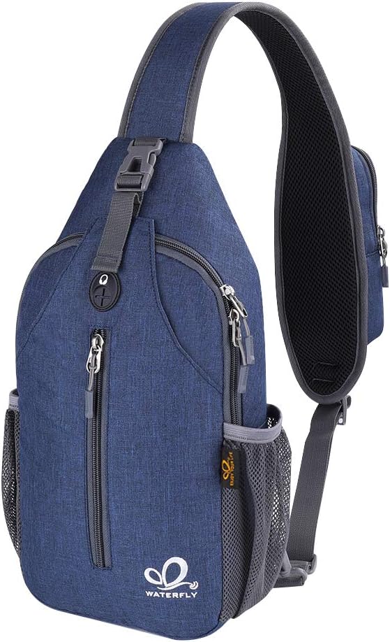 Detalle de Waterfly Sling Bag Backpack: Lightweight 3-Compartment Daypack for Outdoor Use