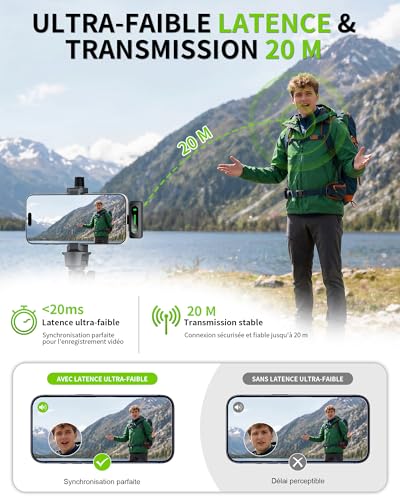 Thumbnail 3 de CKOKC Micro Cravate Sans Fil Mini à Condensateur pour iPhone, Android et PC – Son clair, réduction du bruit et autonomie réelle