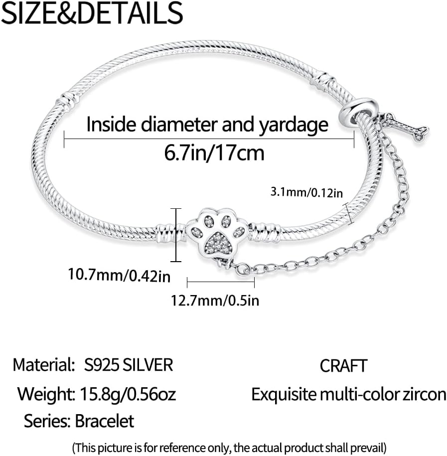 Detalle de LNQOBU Damen-Armband aus 925 Silber mit Schlangen-Charm und funkelndem Herzverschluss