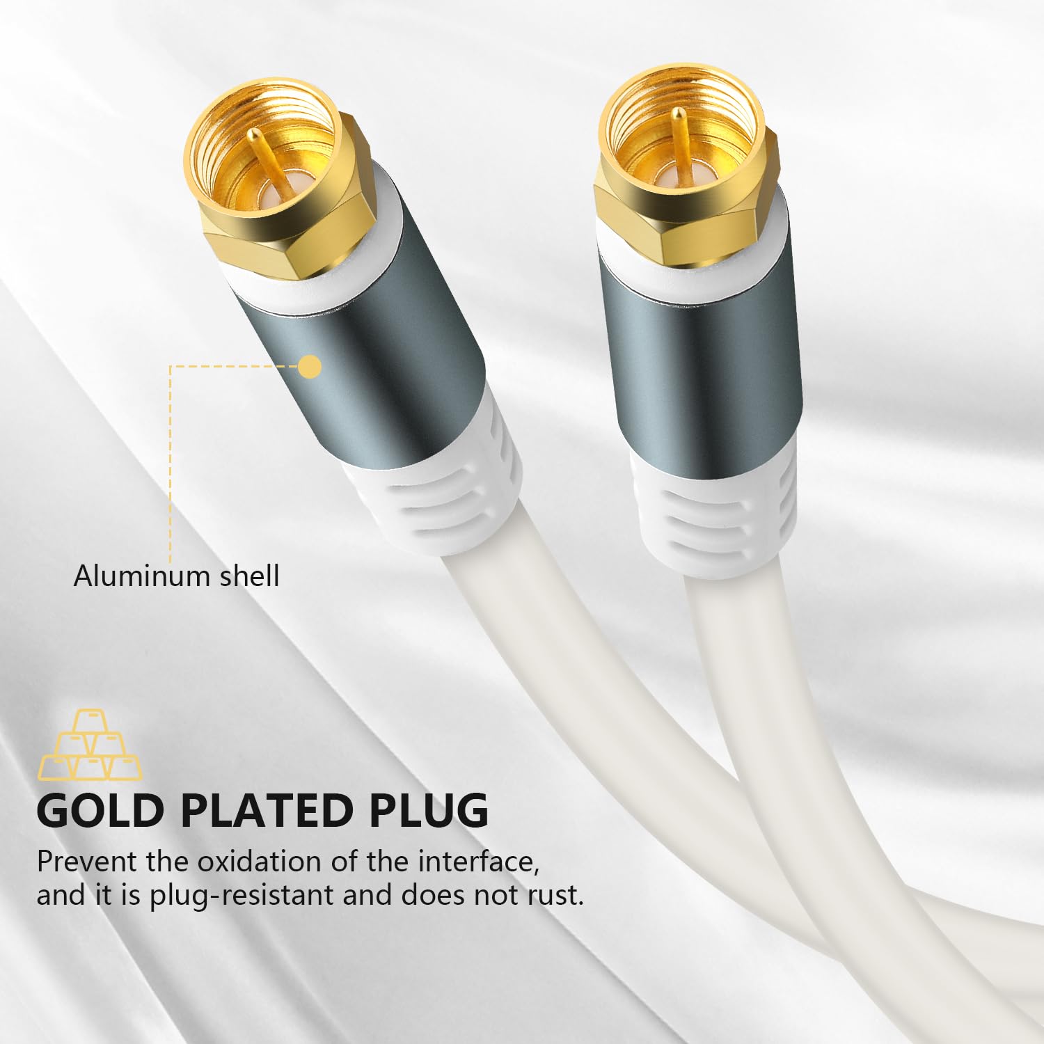 Detalle de SAISN RG6 Coaxial Cable Connector Kit with F Type Extensions (32 Feet)