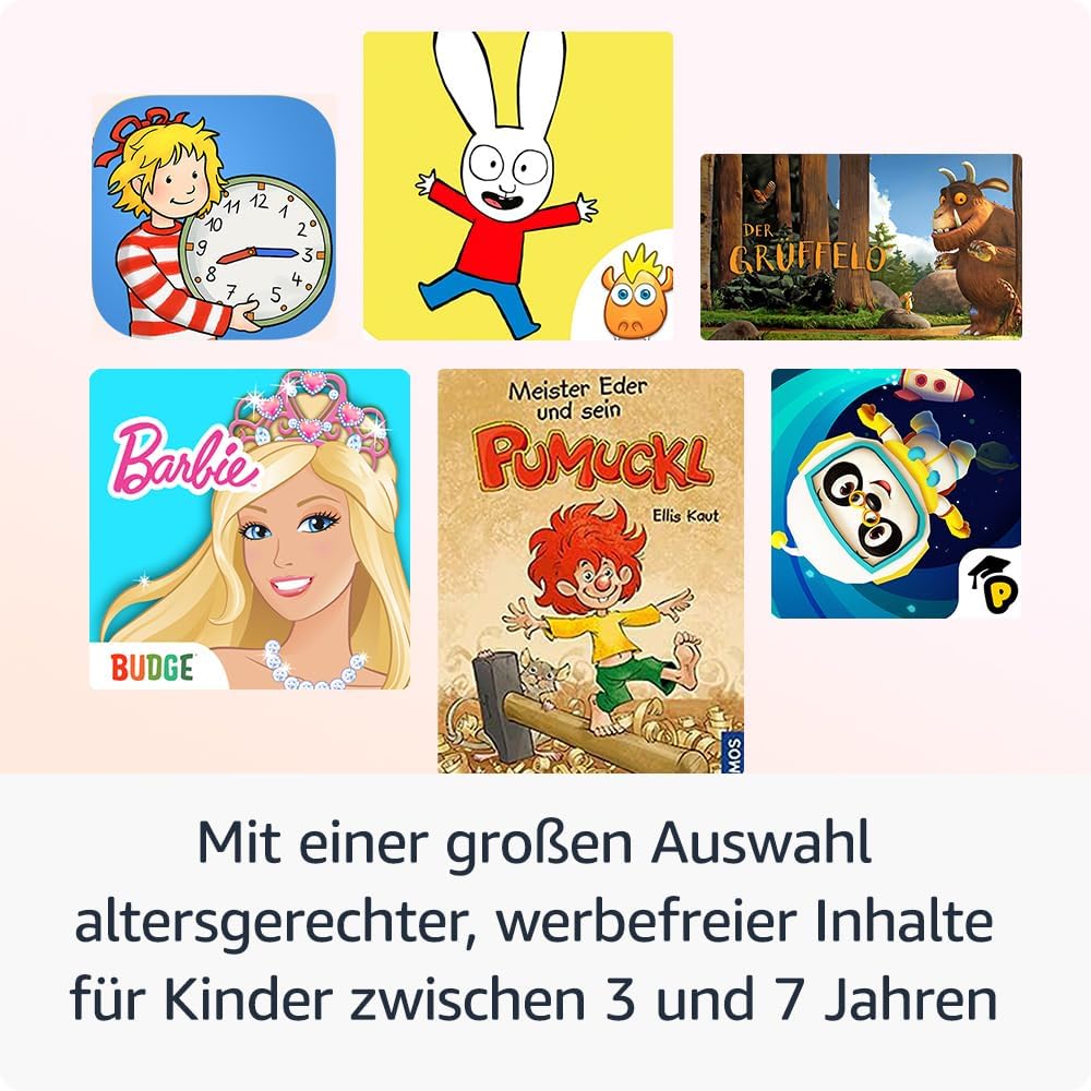 Detalle de Amazon Fire HD 8 Kids-Tablet (2024) für Kinder 3–7 Jahre – 32 GB, 3 GB RAM, werbefreie Inhalte, 13 Std. Akku