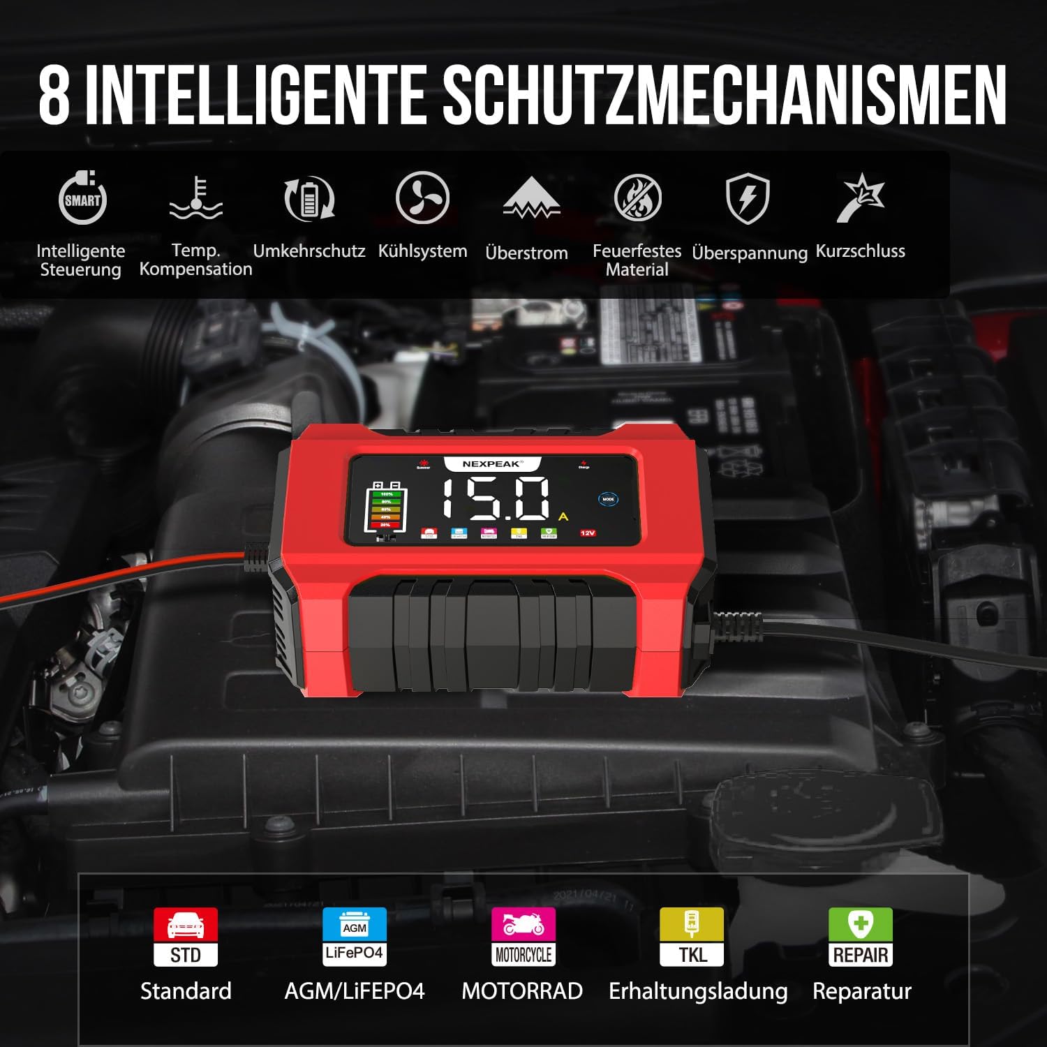 Thumbnail 4 de NEXPEAK NC215 15A Autobatterie Ladegerät