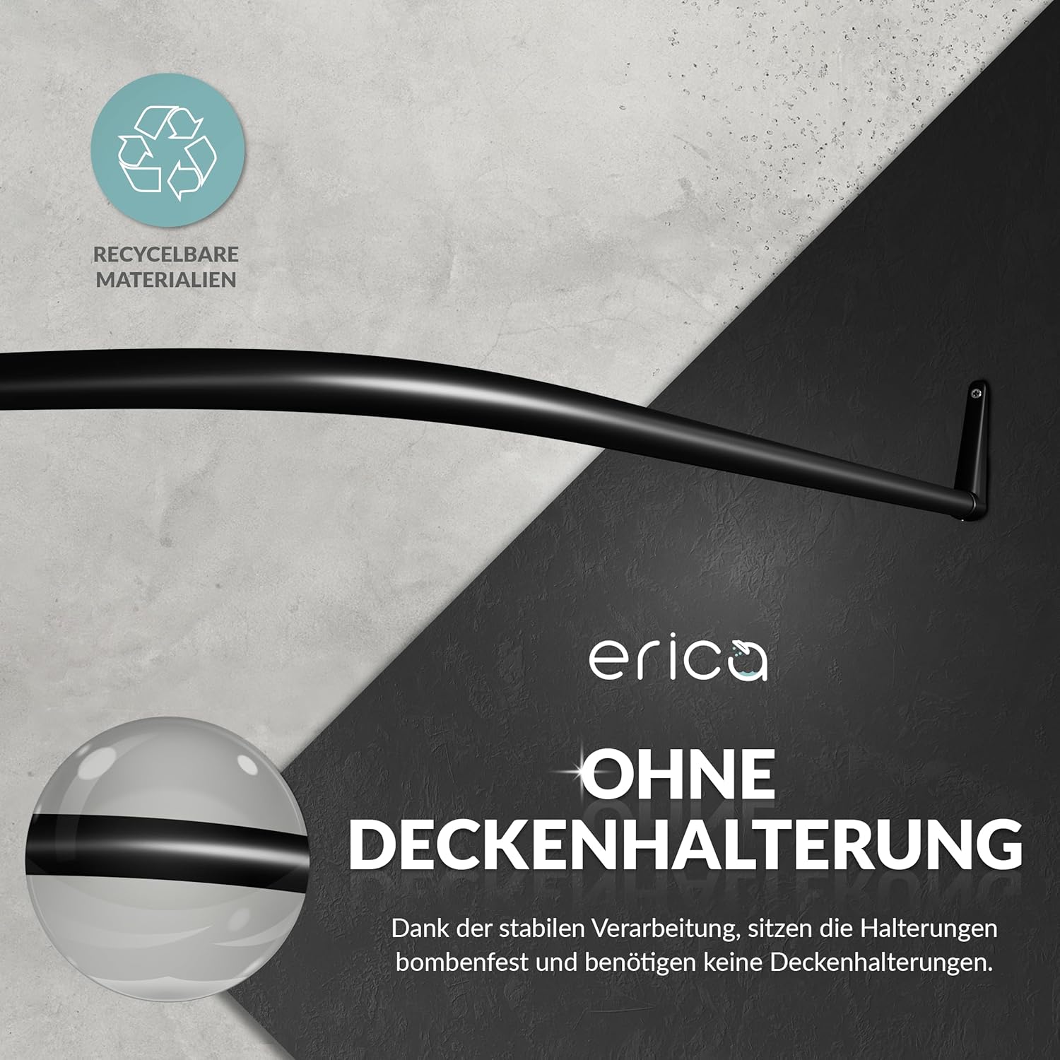 Thumbnail 3 de Erica Barra Ducha Inoxidable 85x95cm - Sin Fijación 🌧️