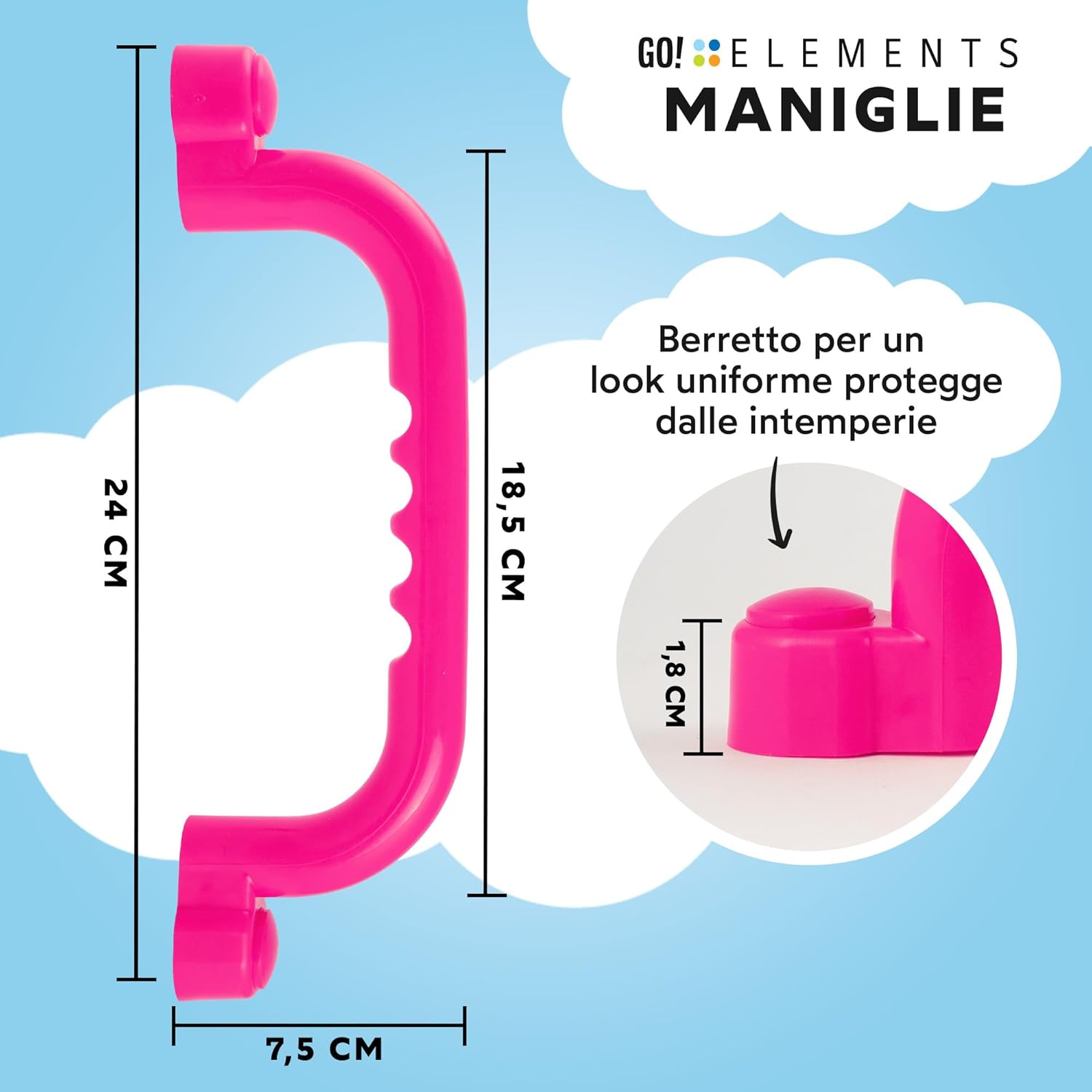 Thumbnail 2 de GO!elements Maniglia di Sicurezza per Parco Giochi – Coppia di maniglie robuste per strutture da arrampicata e casette da gioco