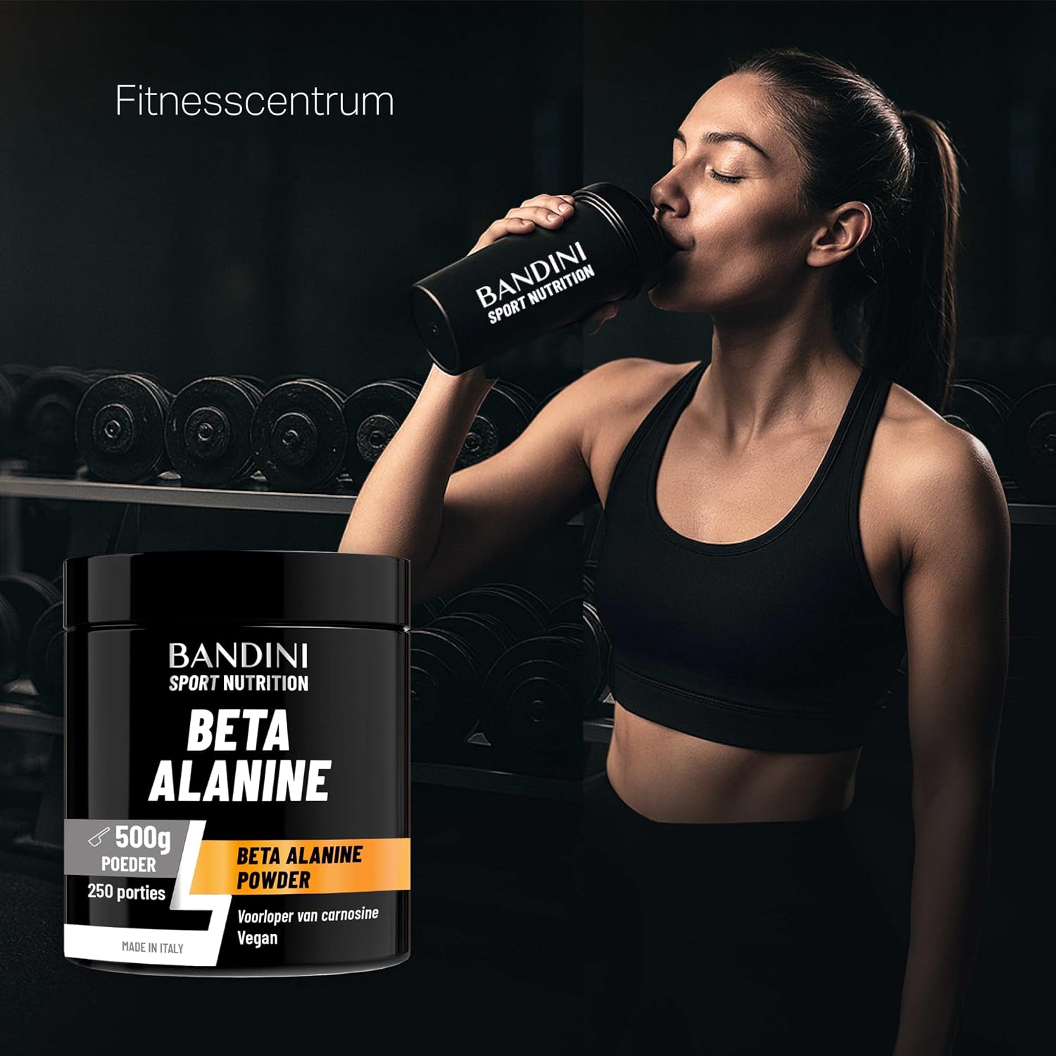 Detalle de BANDINI Beta Alanine poeder 500 g – 99% zuiver, vegan en smaakneutraal