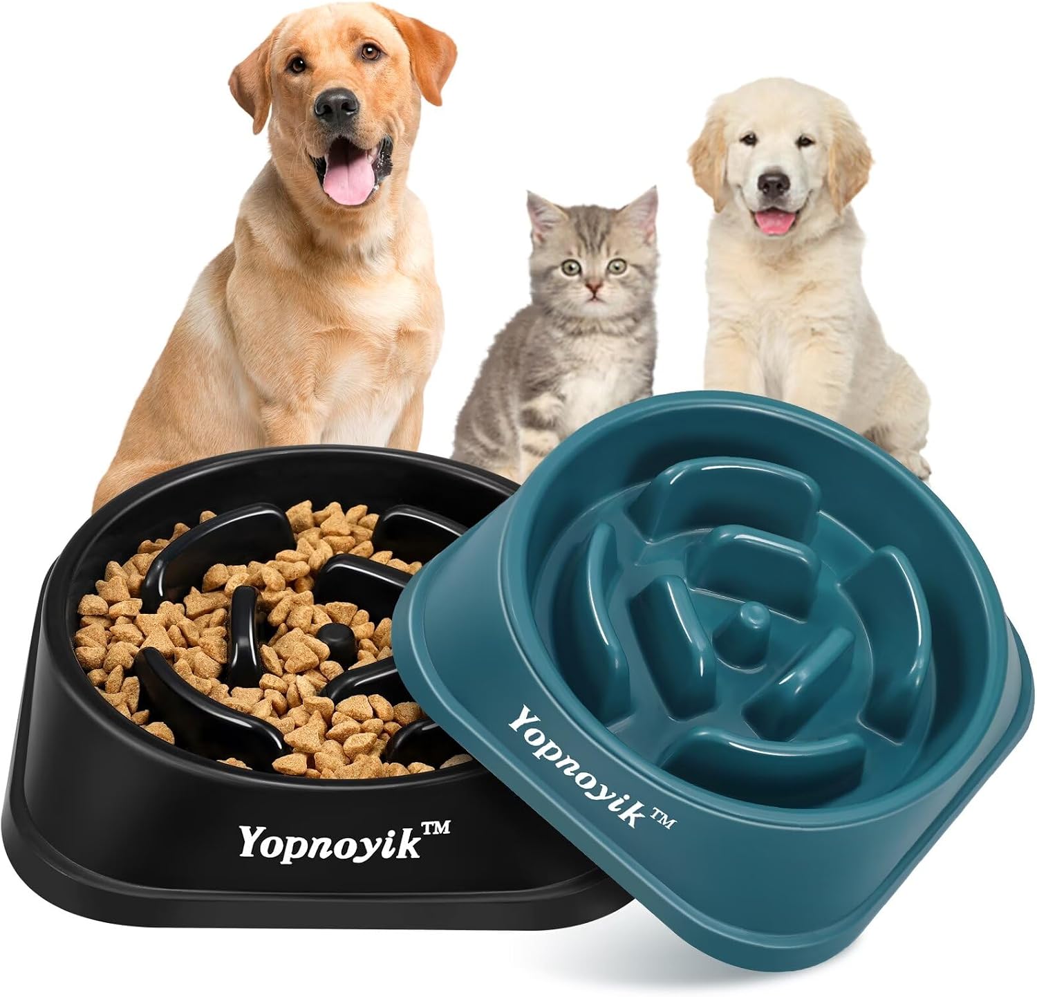 Detalle de Yopnoyik slow feeder - b1 Slow Feeder Dog Bowls, 2-Pack, Non-Slip