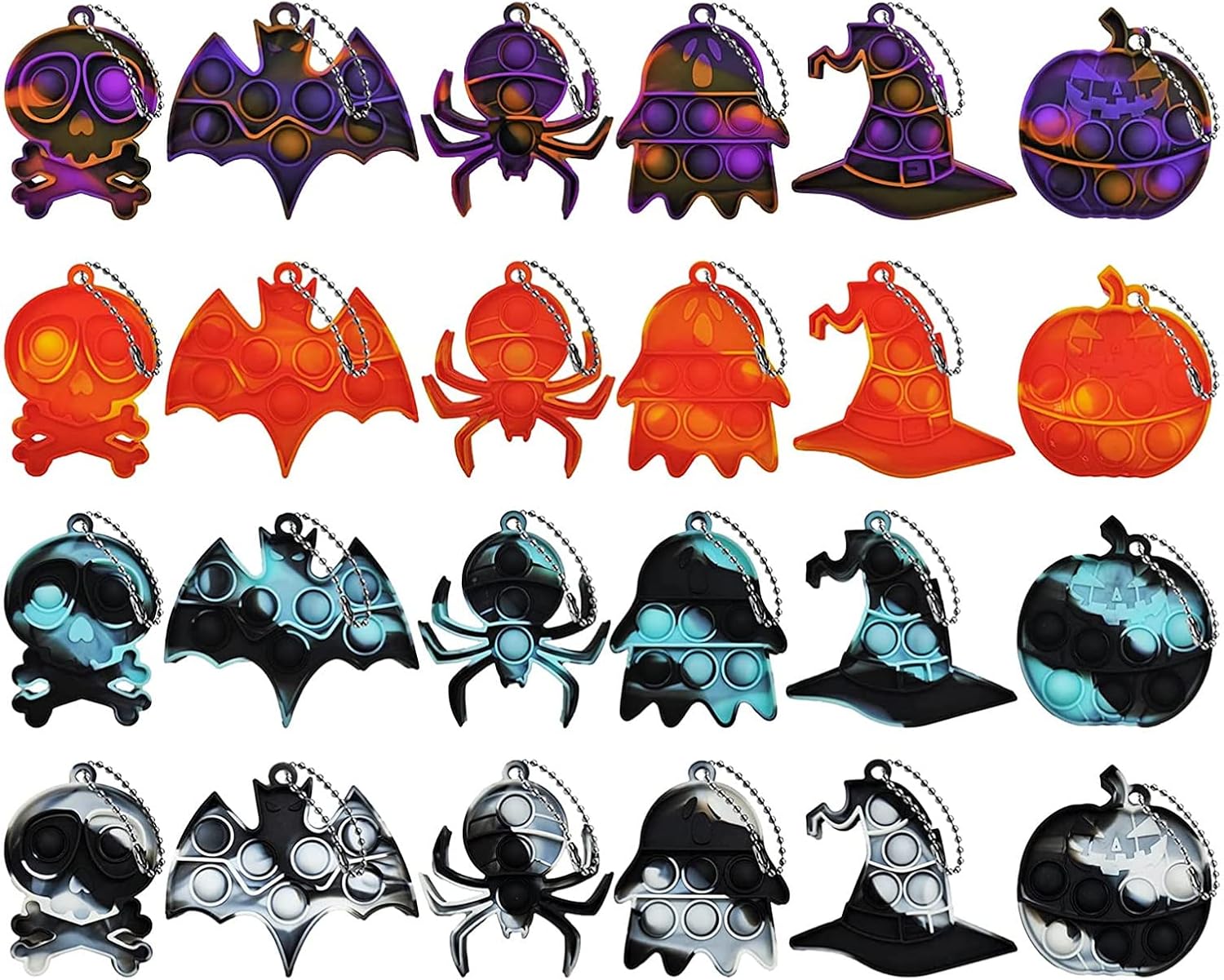 Detalle de SUNOWE 123 Halloween Mini Push Pop Fidget Toys, 24-Piece Silicone Set